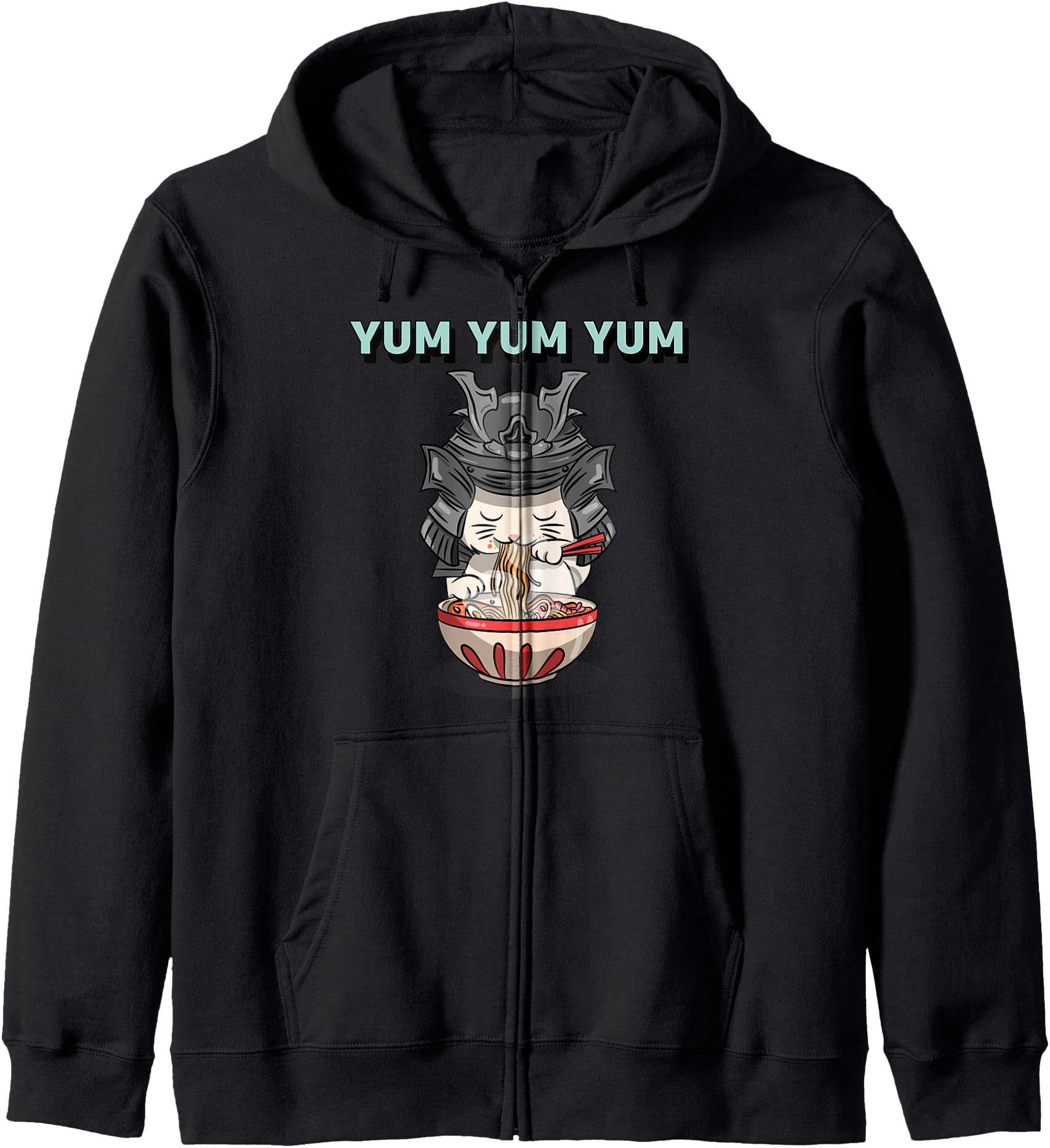 Cute Cat in Samurai Costume Japanese Anime Hoodie