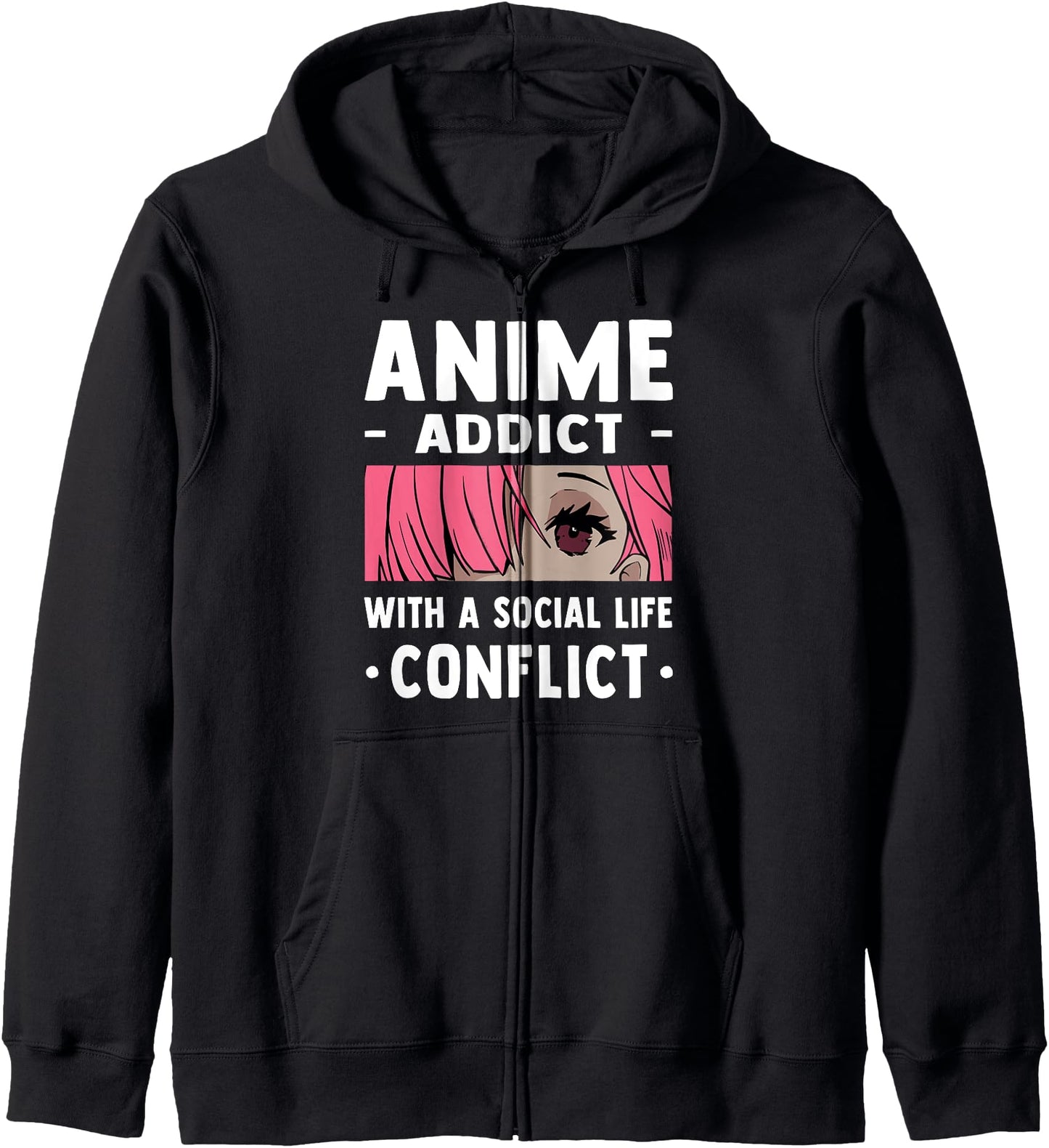 Anime Addict With A Social Life Conflict - Otaku Anime Lover Hoodie