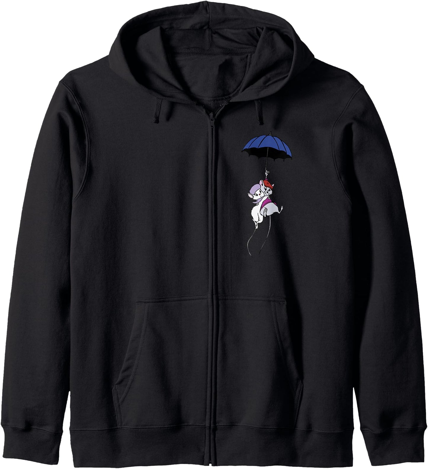 Disney The Rescuers Bernard & Miss Bianca Umbrella Pocket Zip Hoodie