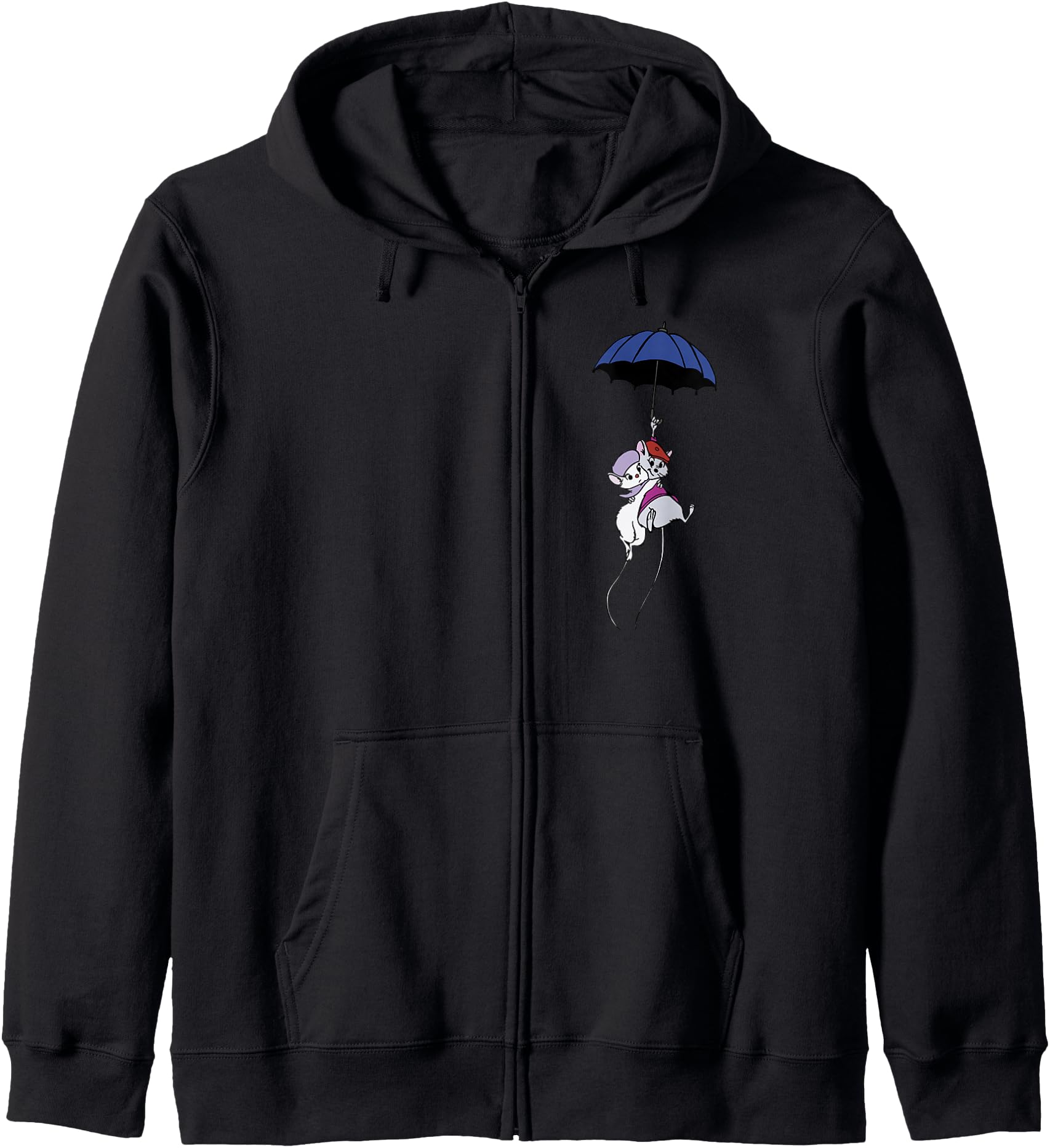 Disney The Rescuers Bernard & Miss Bianca Umbrella Pocket Zip Hoodie
