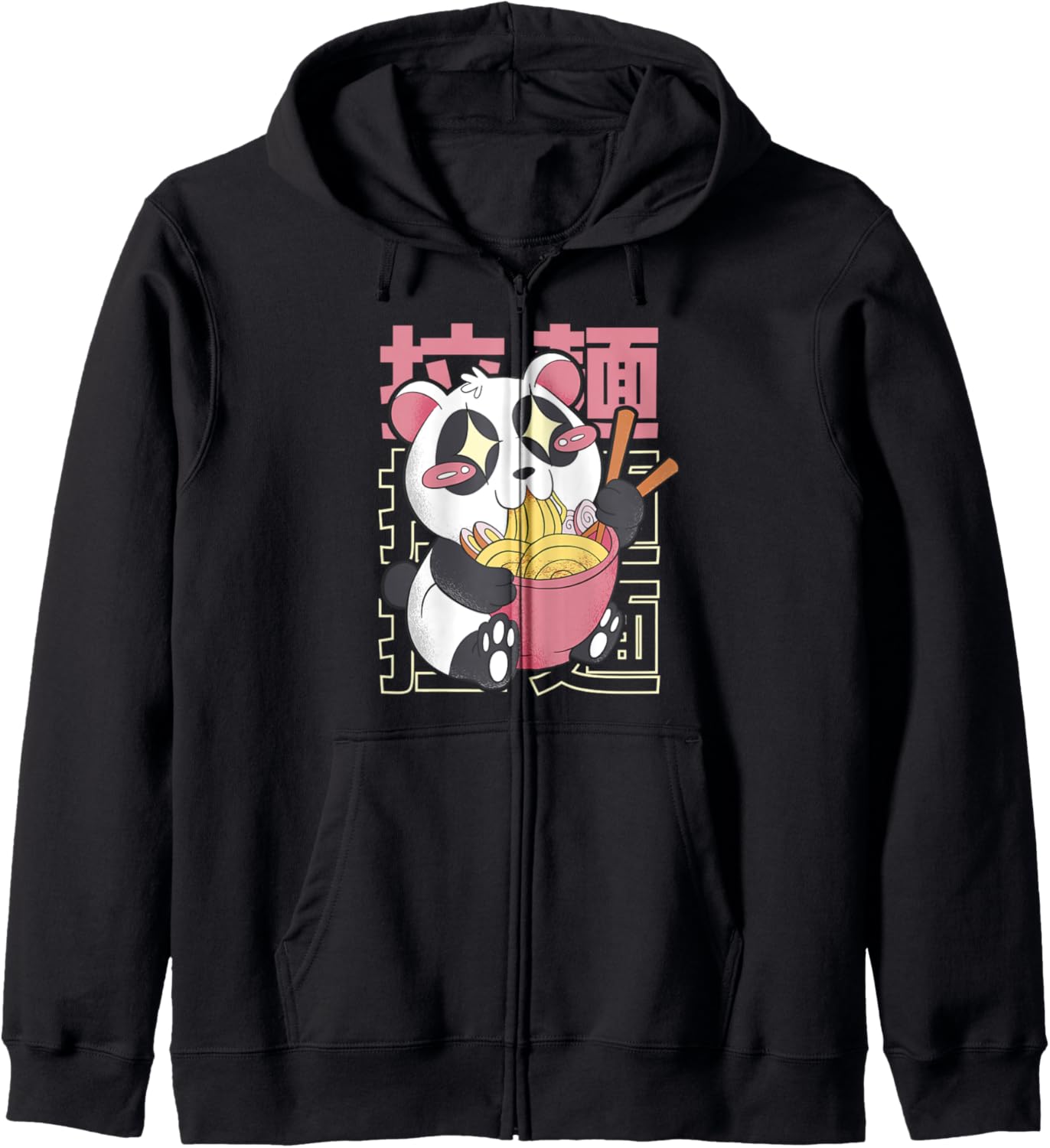 Kawaii Panda Eating Ramen Noodles Japanese Girls Teen Anime Hoodie
