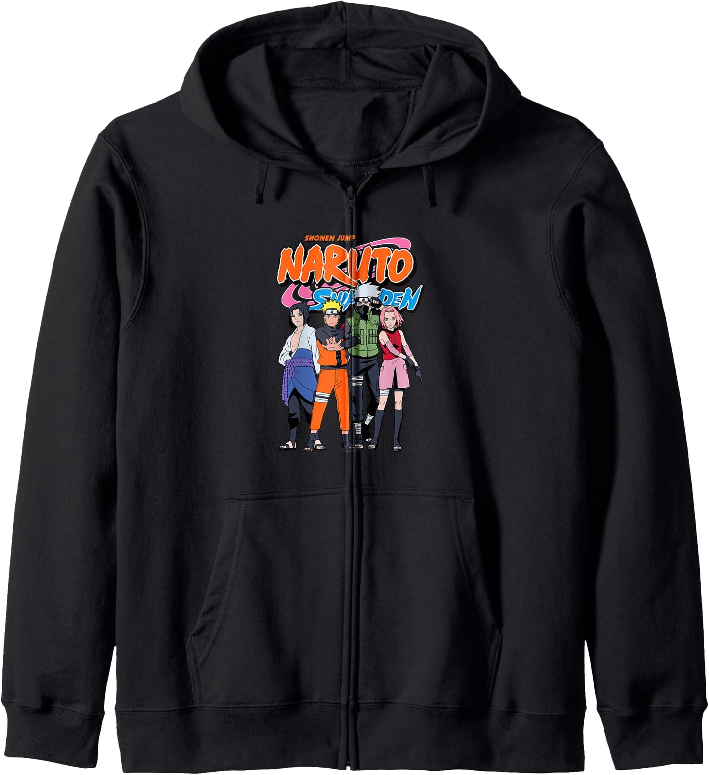 Naruto Shippuden Team 7 with Naruto Logo Anime Hoodie