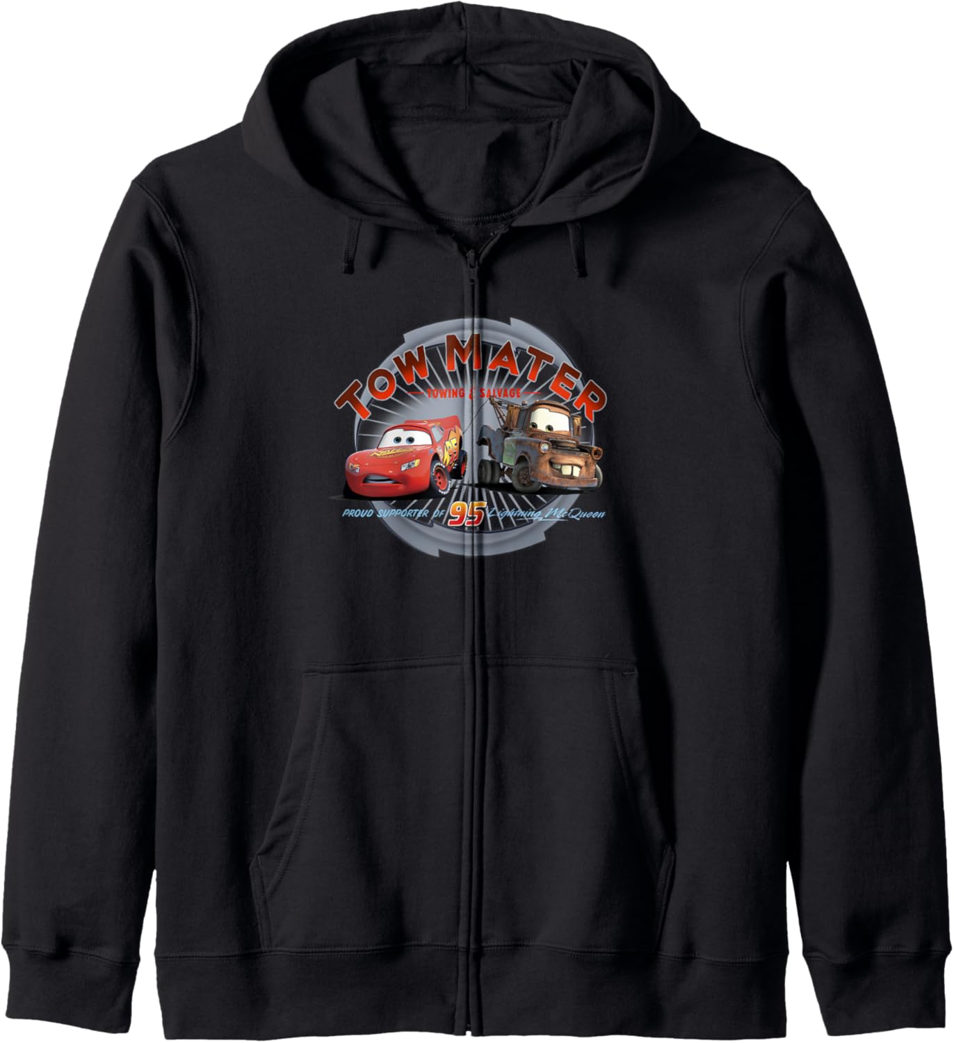 Disney Pixar Cars Tow Mater Towing & Salvage Buddies Shot Zip Hoodie