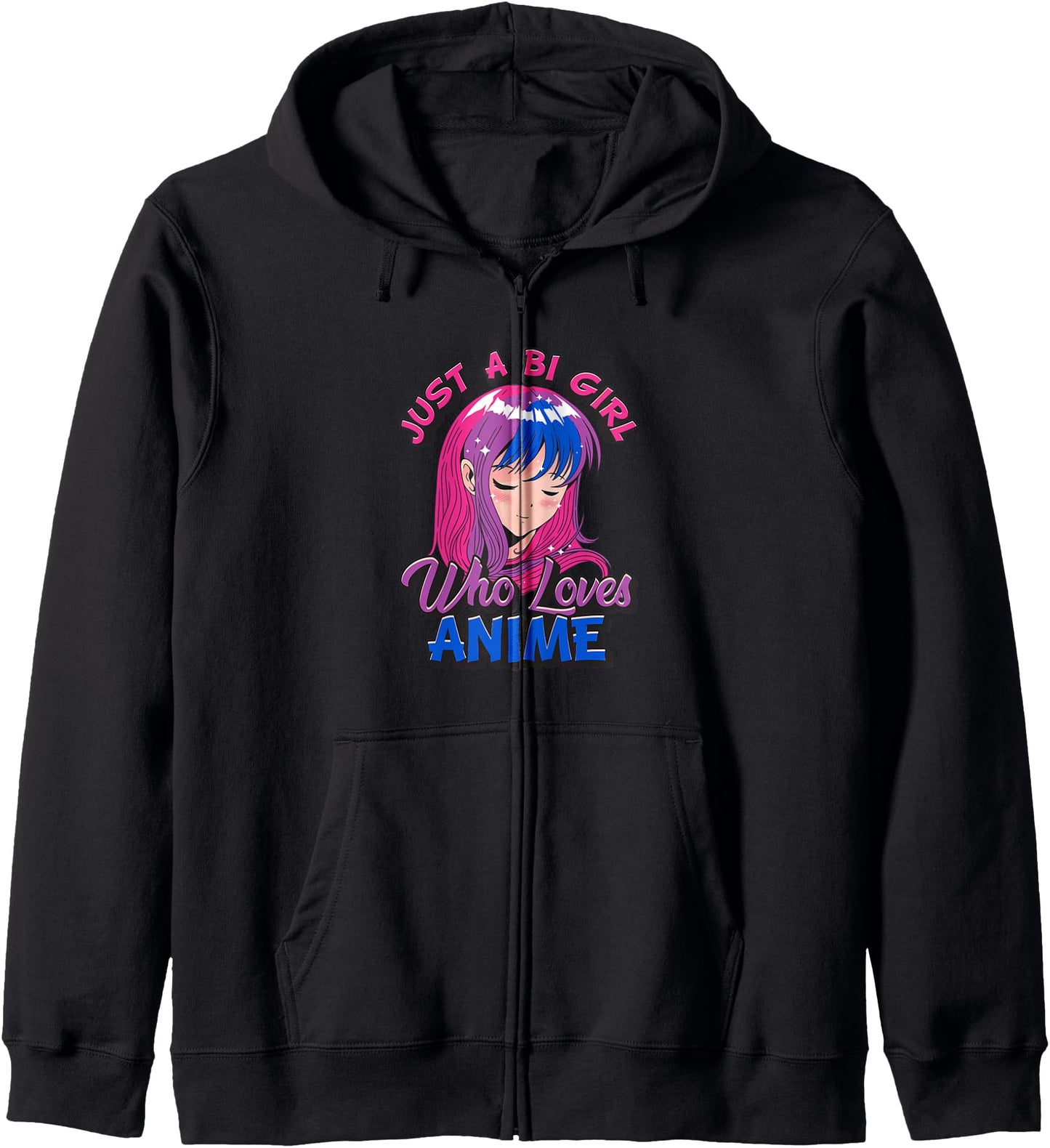 Bisexual Pride Just A BI Girl Who Loves Anime LGBTQ LGBT Hoodie