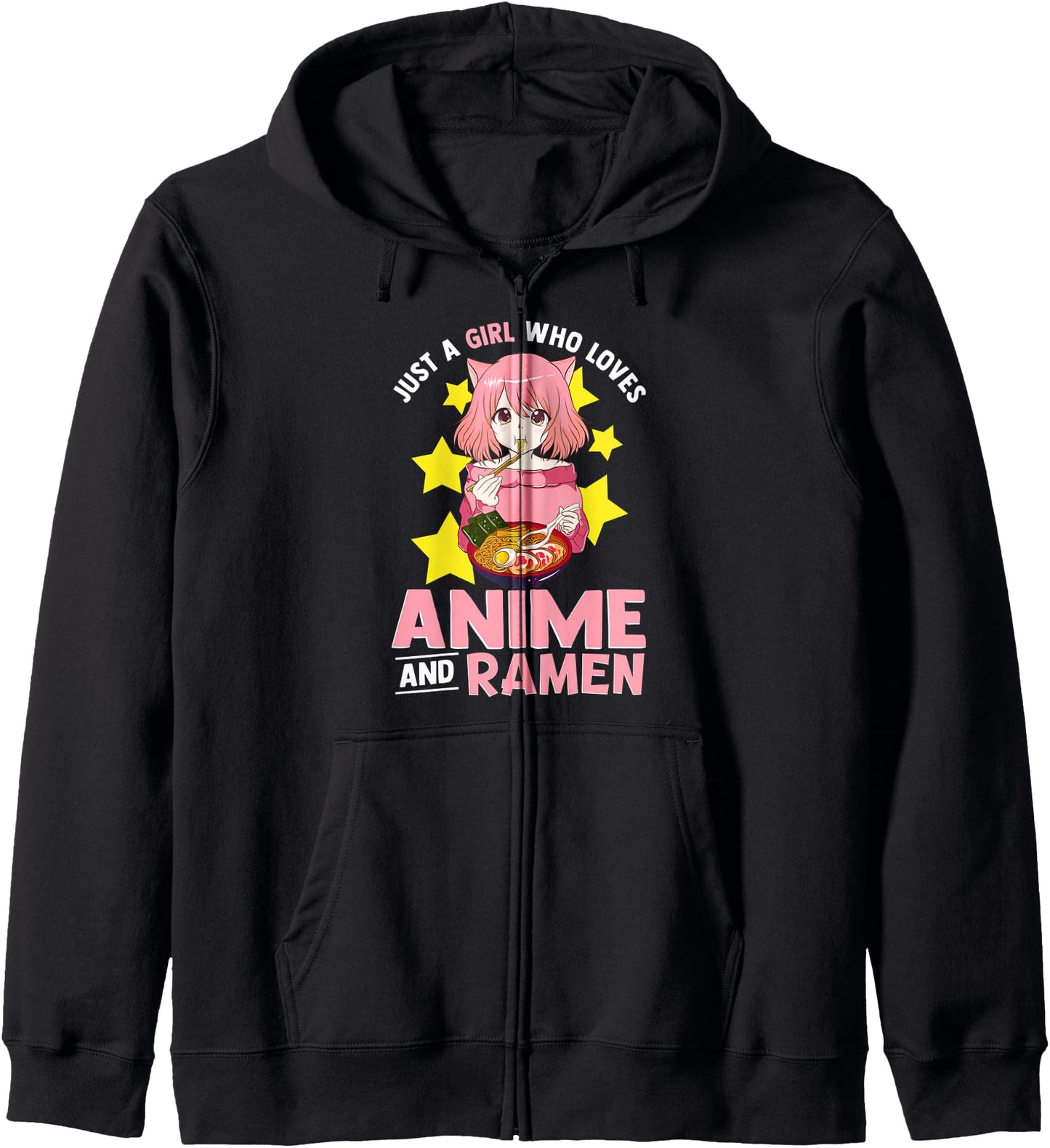 Just A Girl Who Loves Anime and Ramen Bowl Japanese Noodles Hoodie