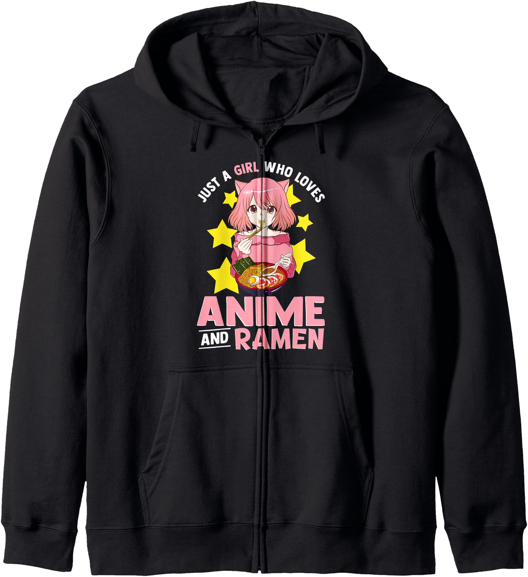 Just A Girl Who Loves Anime and Ramen Bowl Japanese Noodles Hoodie