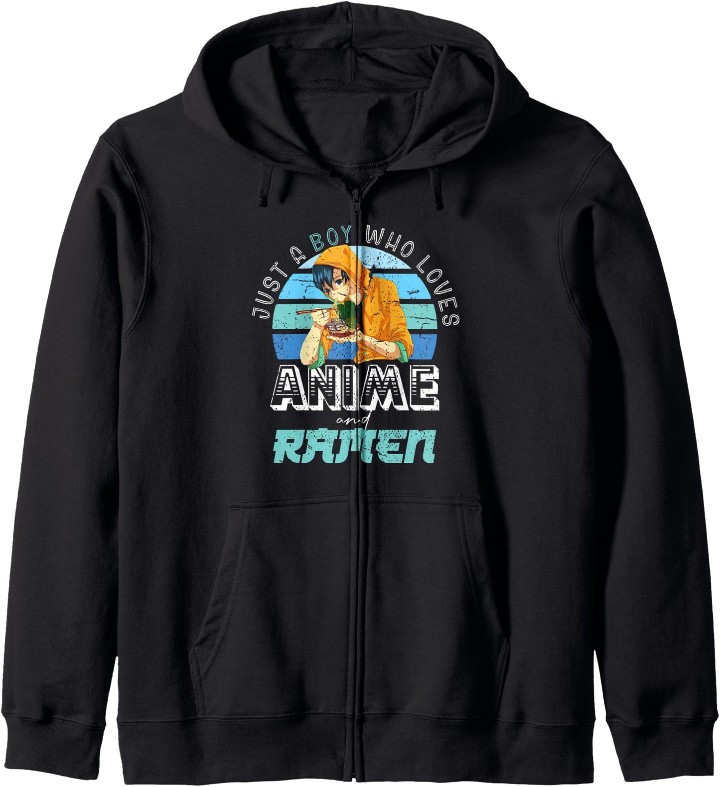 Just A Boy Who Loves Anime And Ramen Kawaii Manga Anime Hoodie
