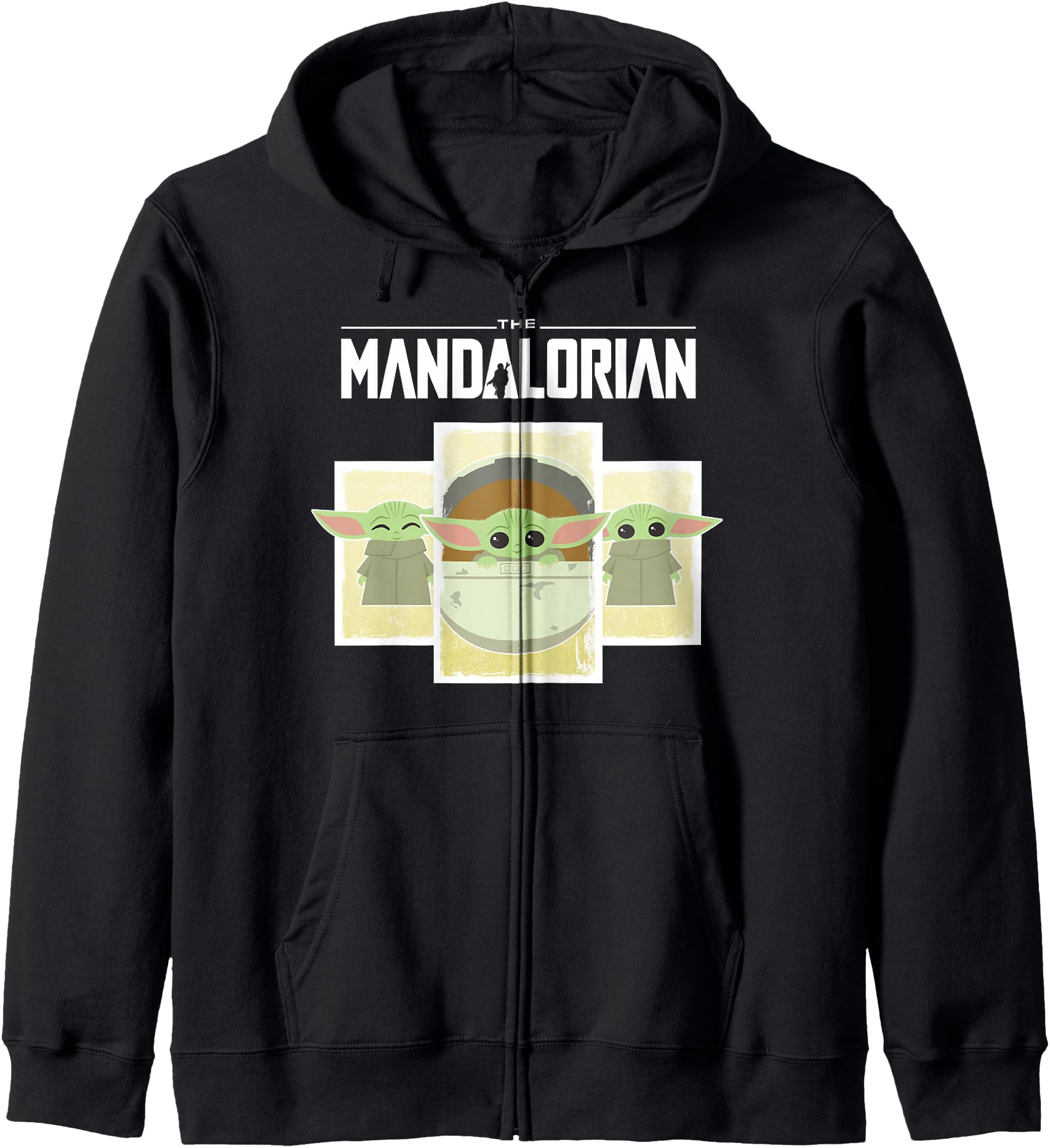 Star Wars The Mandalorian The Child Cartoon Panels Zip Hoodie
