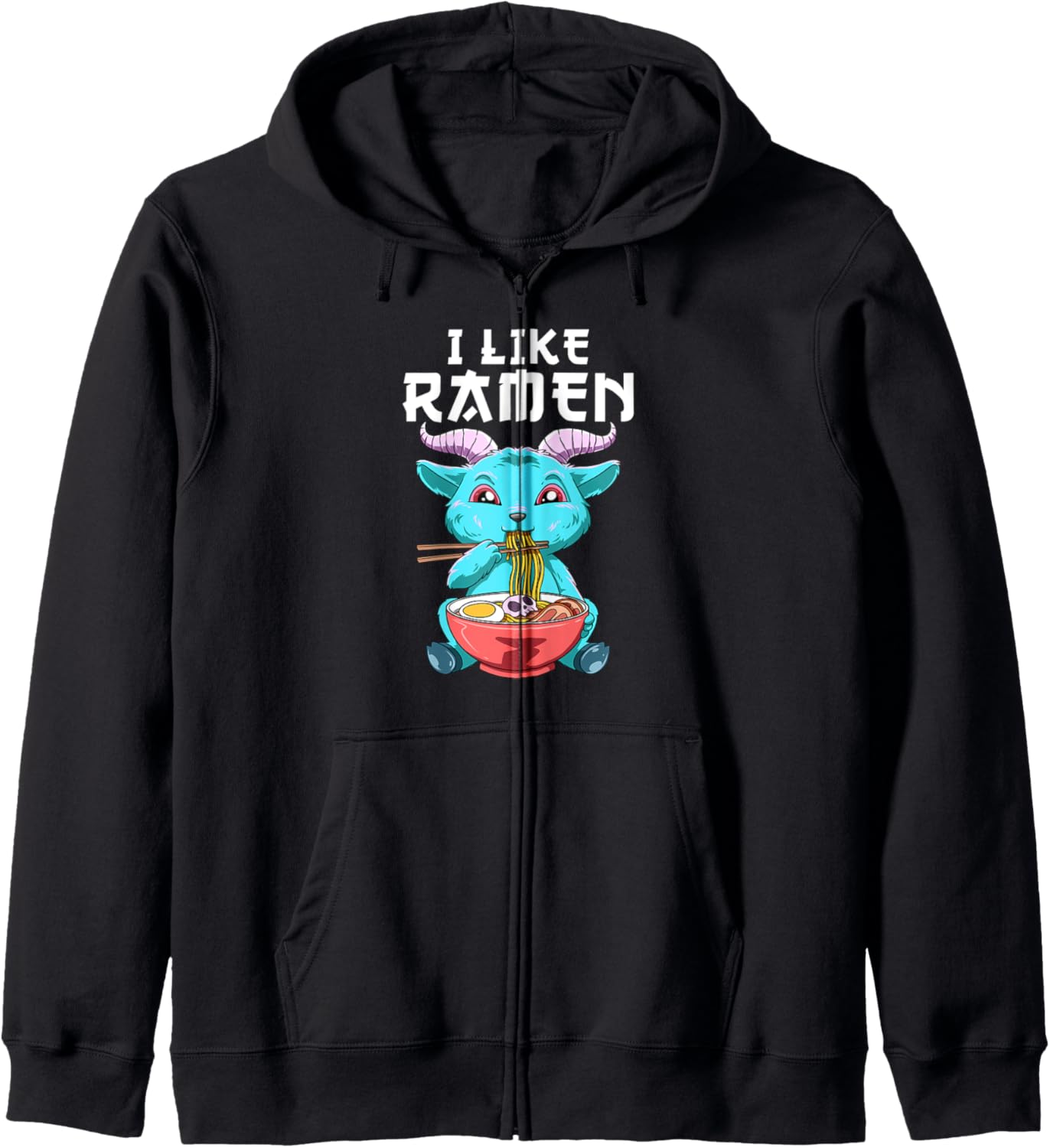 I Like Ramen Baphomet Anime Zip Hoodie