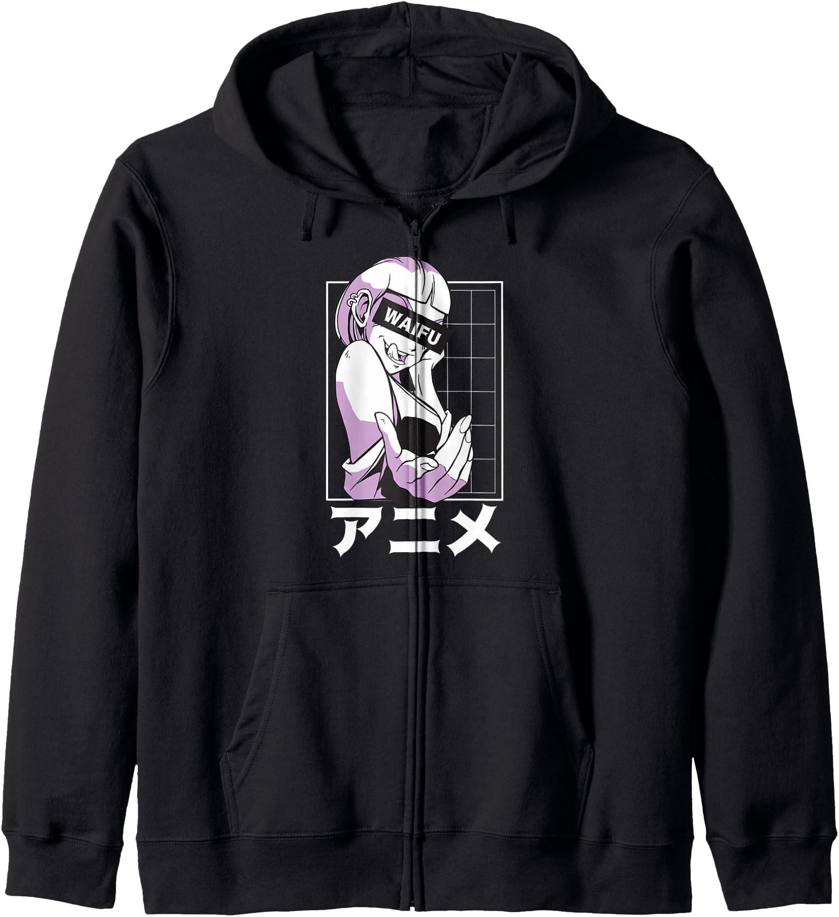 WAIFU Hot Anime Girl Illustration Image Japanese Women Zip Hoodie