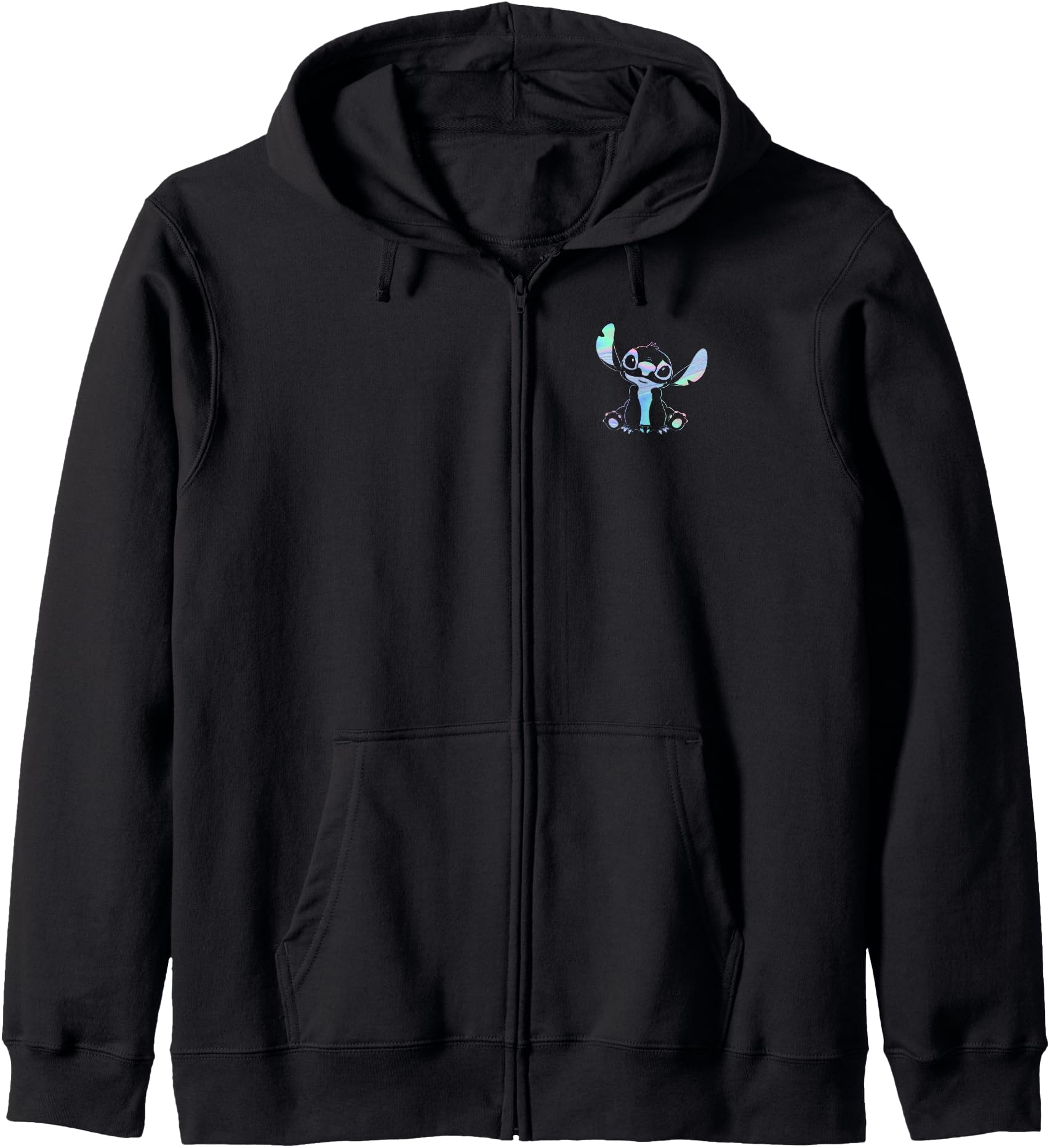 Disney Lilo & Stitch Holographic Stitch Vintage Pocket Logo Zip Hoodie