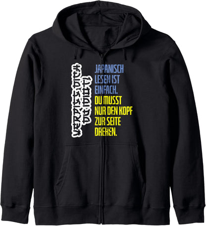 Japanese Reading is Easy | Witz Otaku Manga Kawaii Anime Zip Hoodie