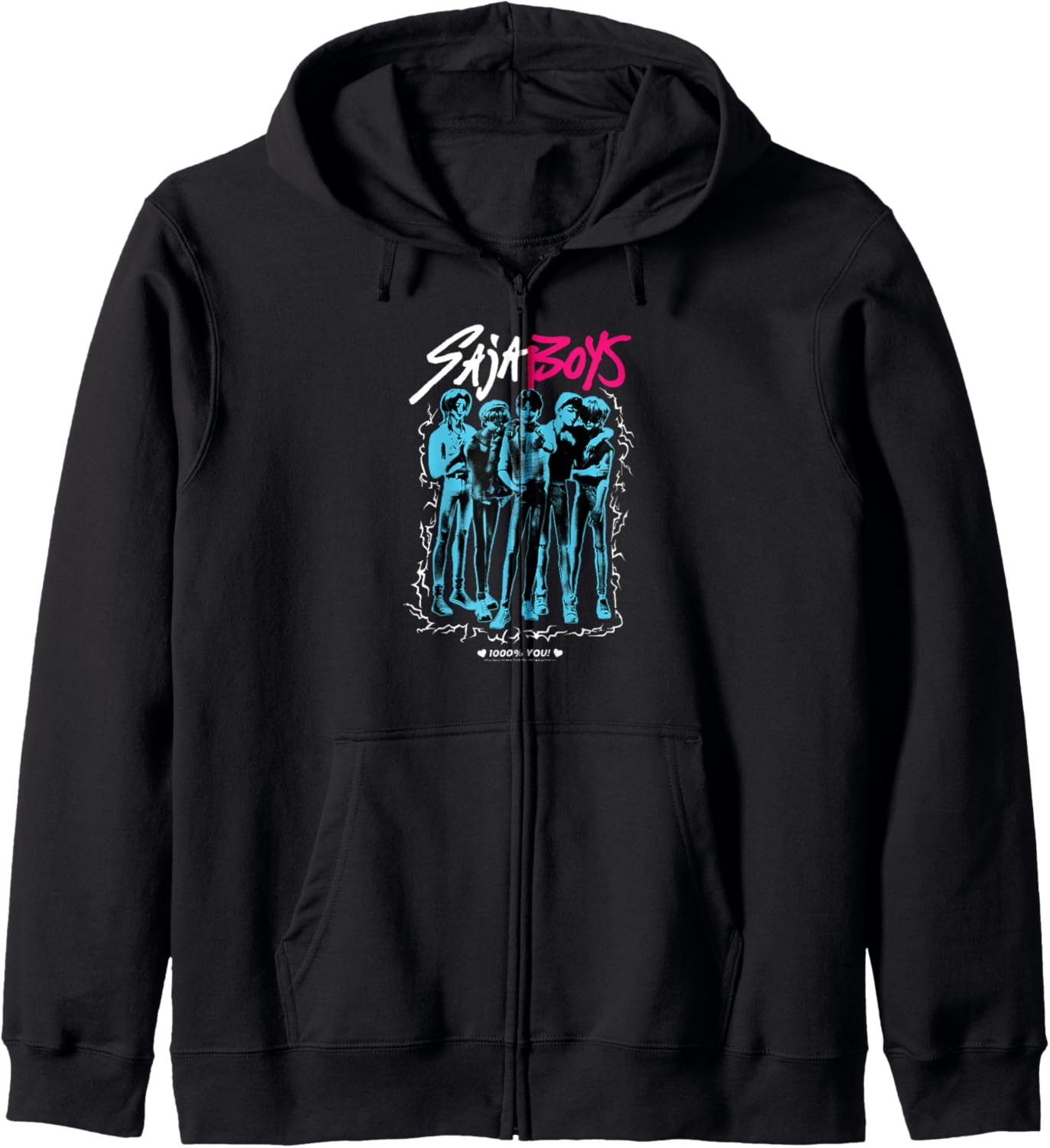 KPop Demon Hunters Saja Boys 1000% You! Poster Zip Hoodie