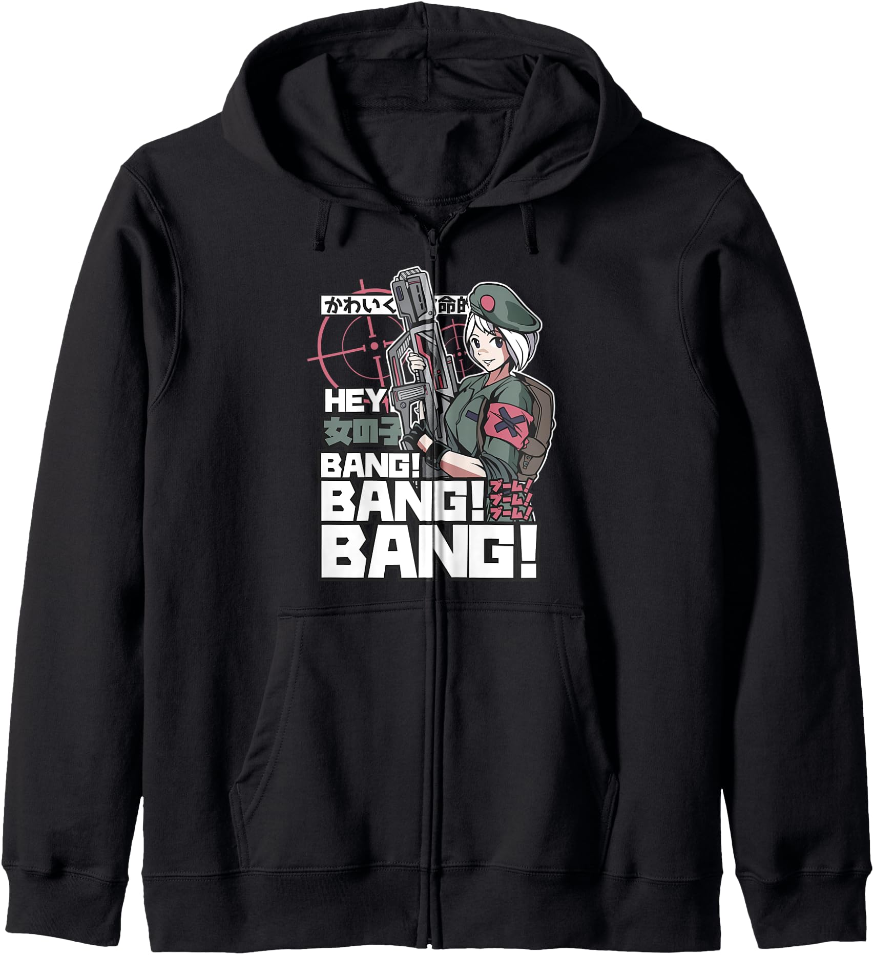 ANIME MILITARY GIRL - Anime Tee Japanese Gift Zip Hoodie