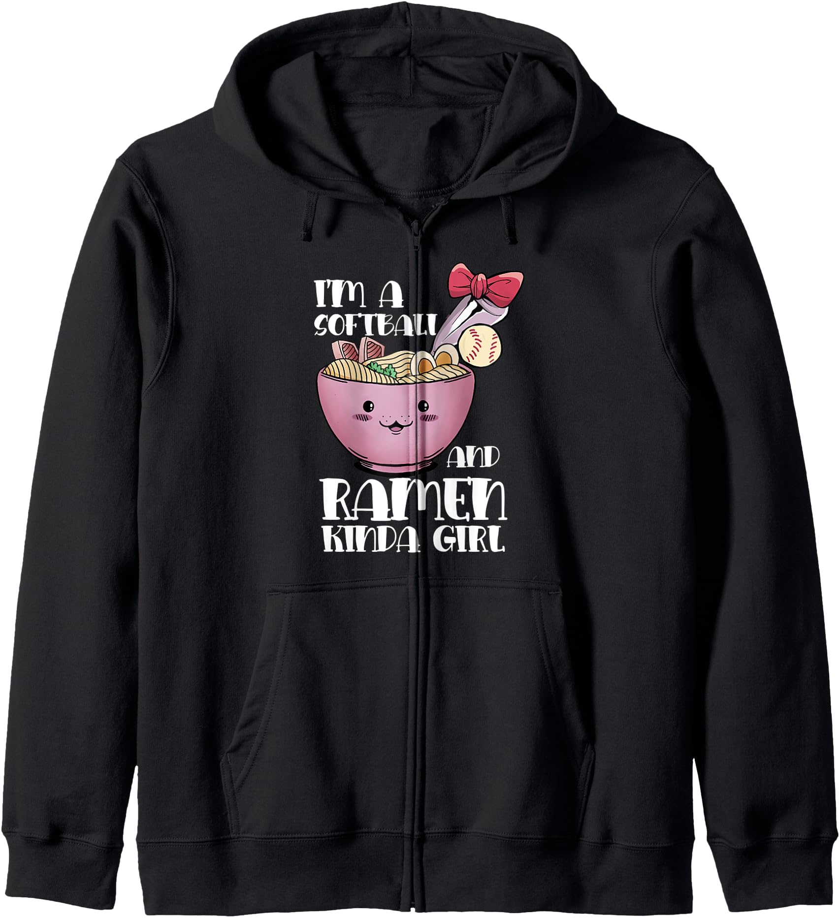 I'm A Softball And Ramen kinds Girl Cute Anime Hoodie