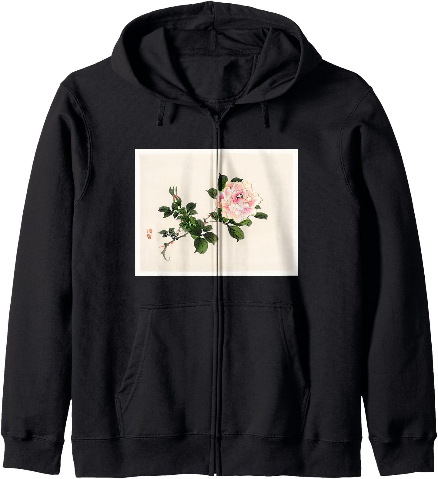 Vintage Roses Painting by Kono Bairei Japanese Art Zip Hoodie