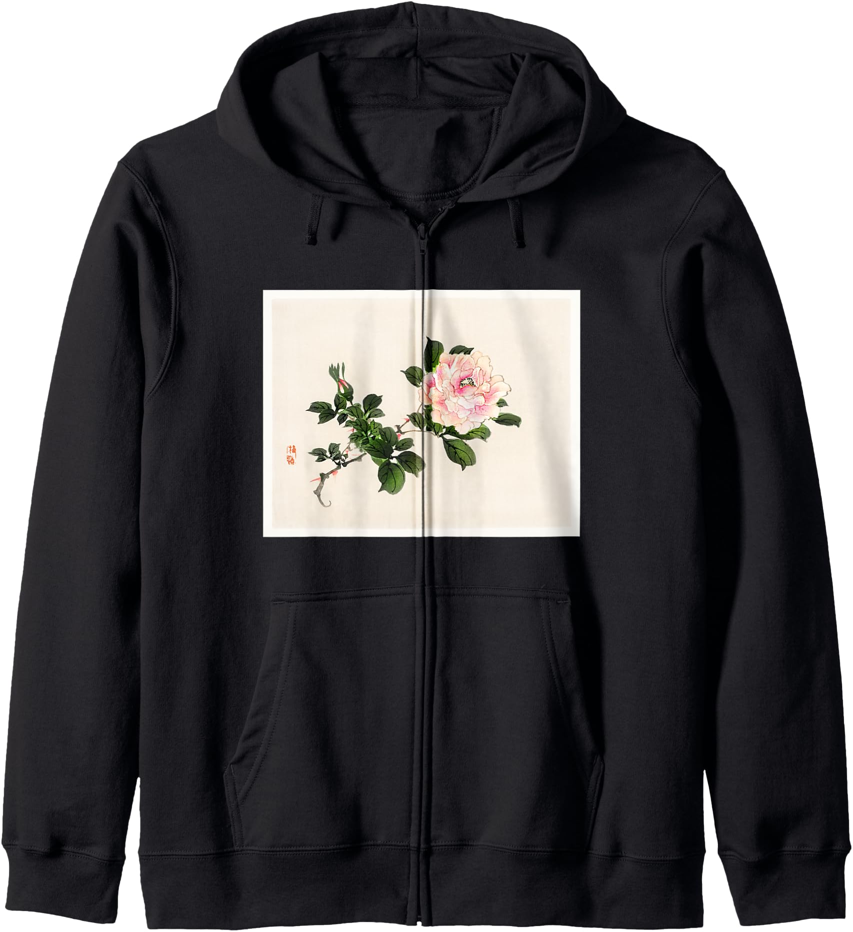 Vintage Roses Painting by Kono Bairei Japanese Art Zip Hoodie