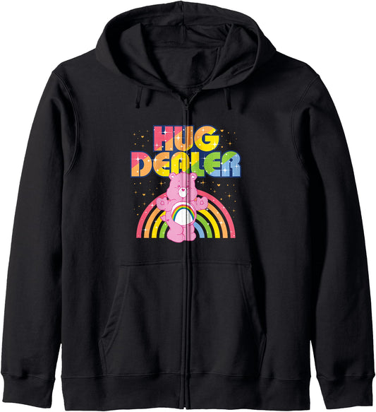 Care Bears Hug Dealer Rainbow Retro Cartoon Zip Hoodie