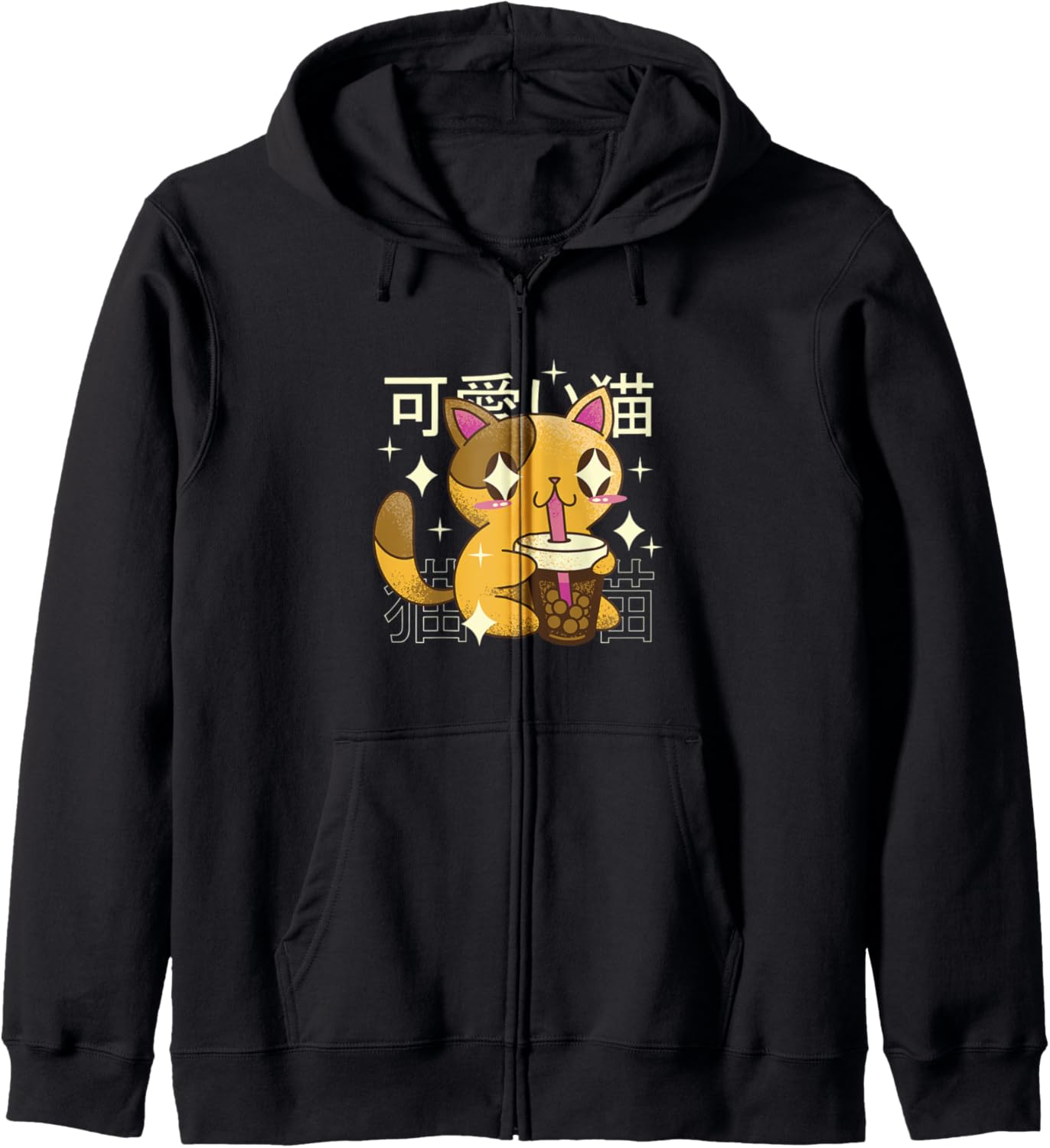 Boba Cat Kawaii Anime Japanese Food Girls Official Teenager Hoodie