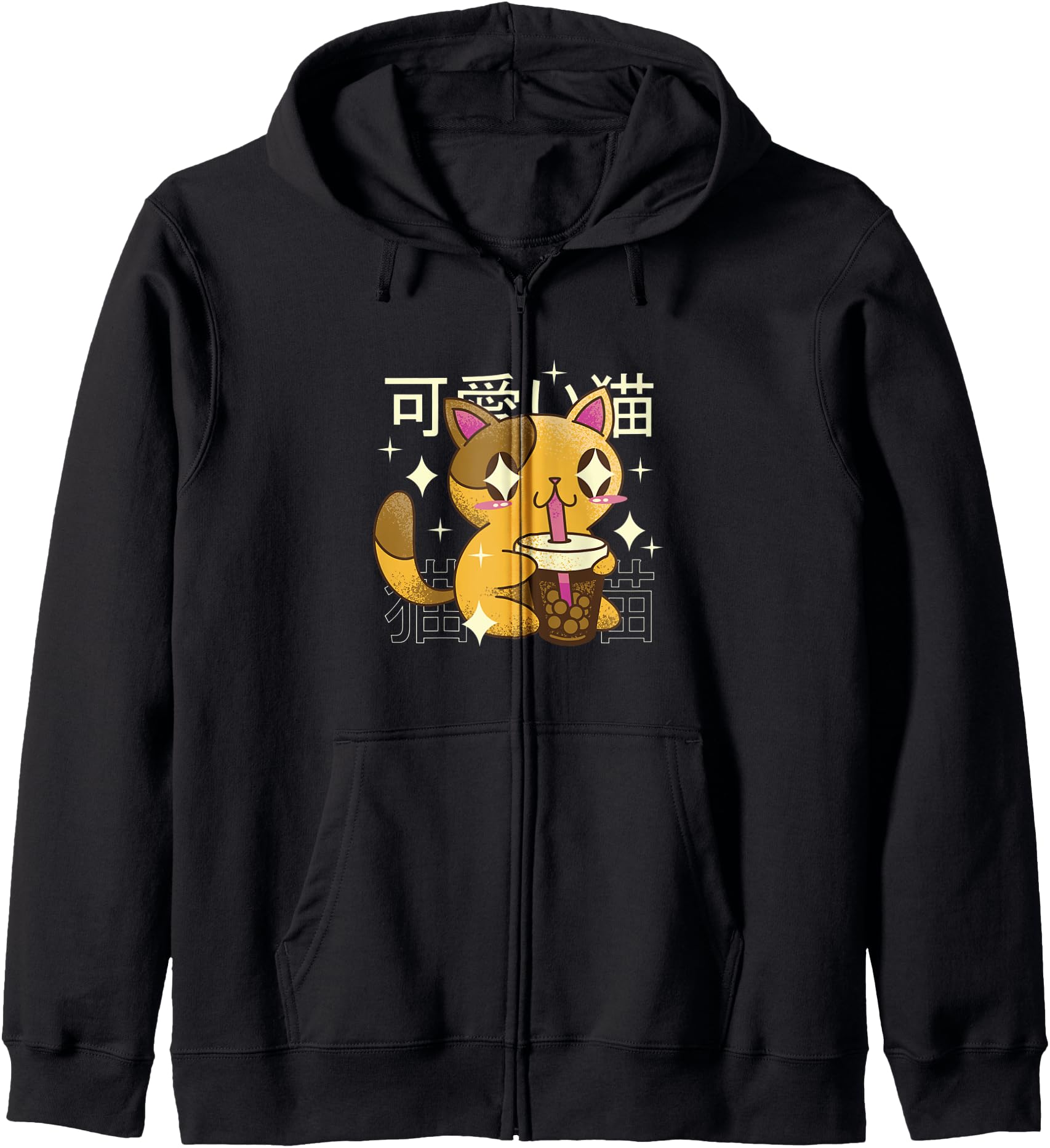 Boba Cat Kawaii Anime Japanese Food Girls Official Teenager Hoodie