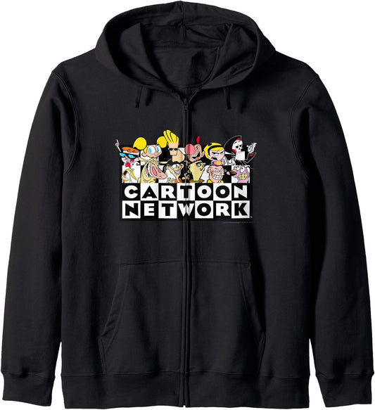 Cartoon Network logo with characters Zip Hoodie