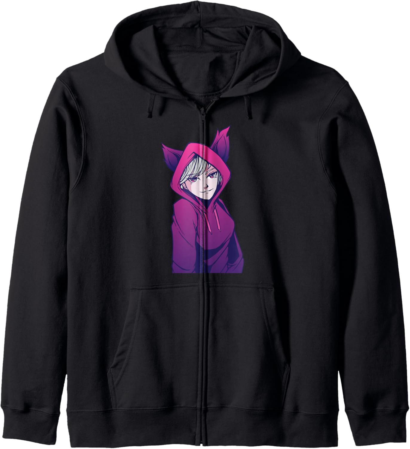 Fox Hoodie Cute Anime Girl Japan Culture Otaku Zip Hoodie