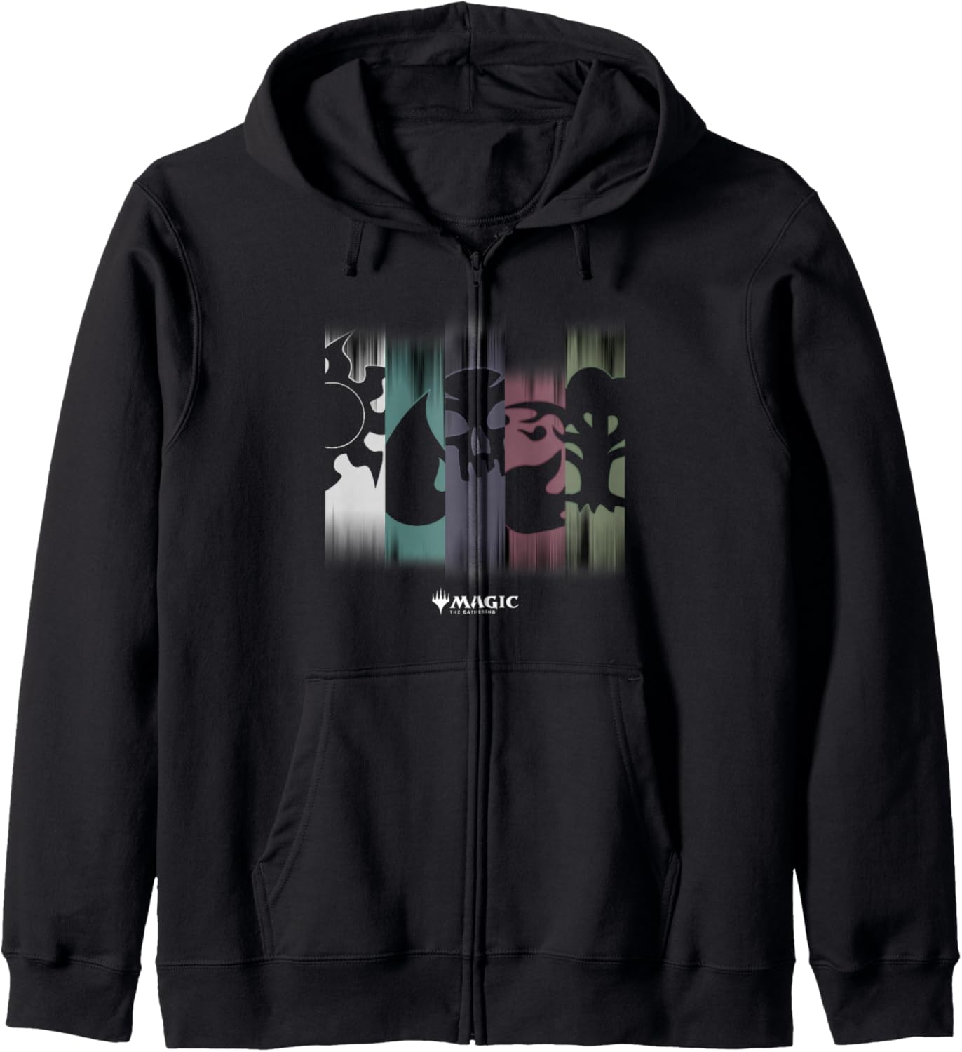 Magic: The Gathering Themed Colors & Symbol Panels Zip Hoodie