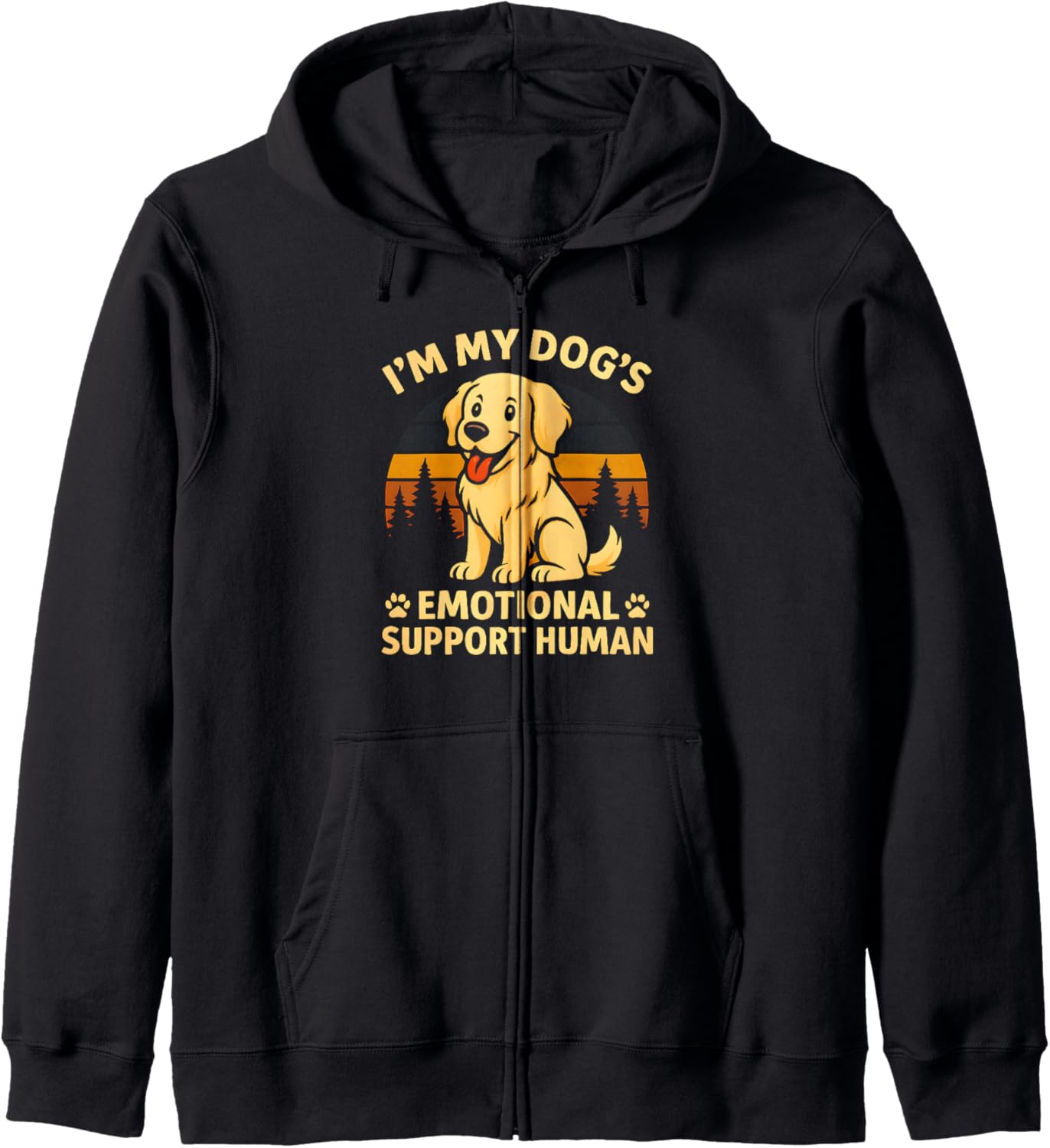 I'm My Dog's Emotional Support Human Funny Dog Lover Graphic Zip Hoodie
