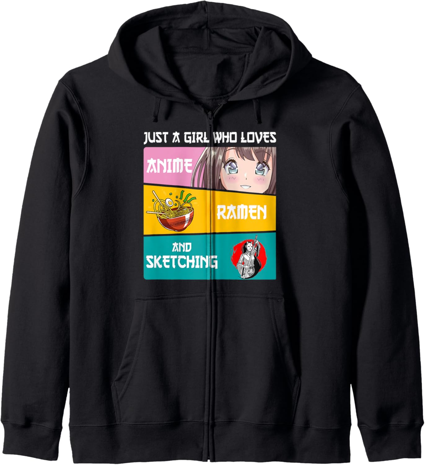 Just A Girl Who Loves Anime Ramen And Sketching Japan Anime Hoodie