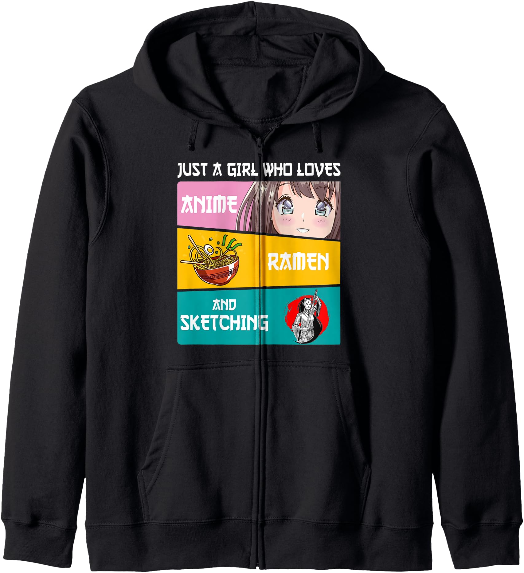 Just A Girl Who Loves Anime Ramen And Sketching Japan Anime Hoodie
