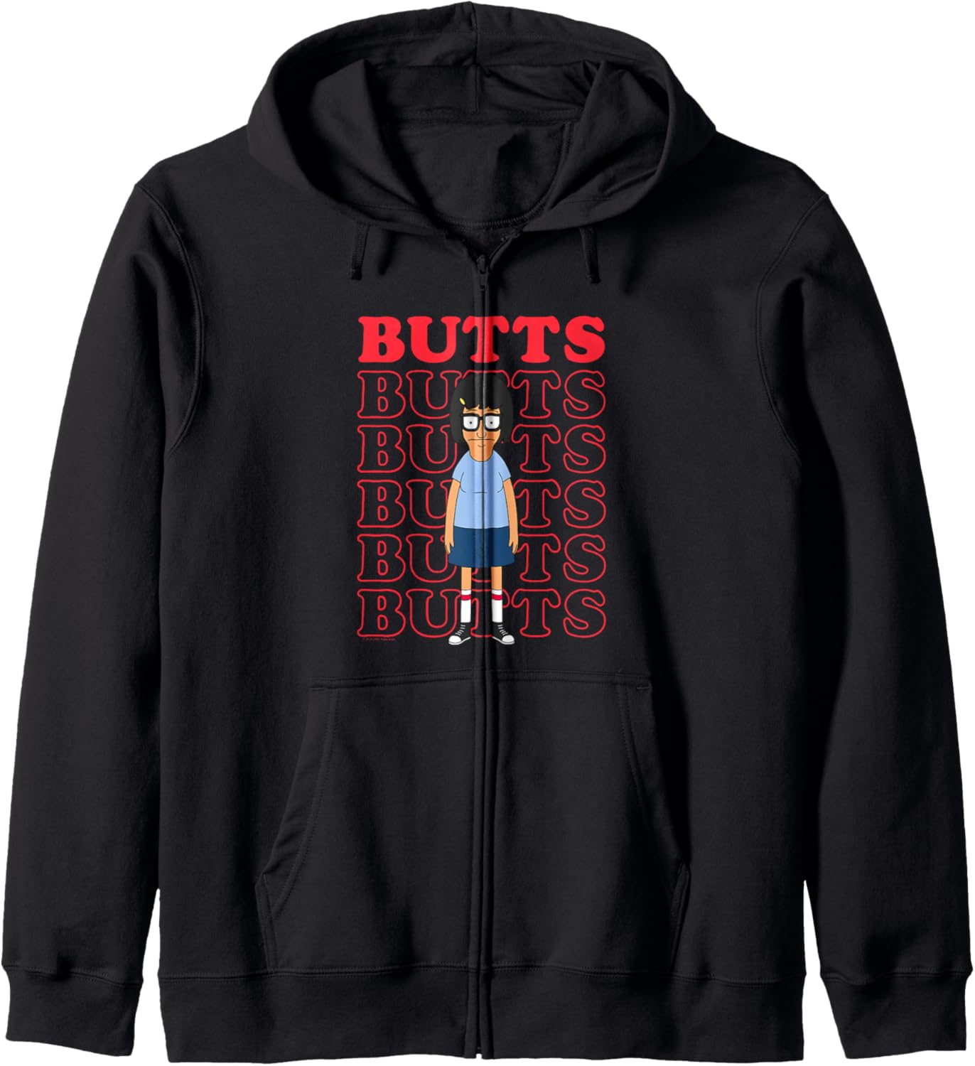 Bob's Burgers Tina Likes Butts Logo Stack Zip Hoodie