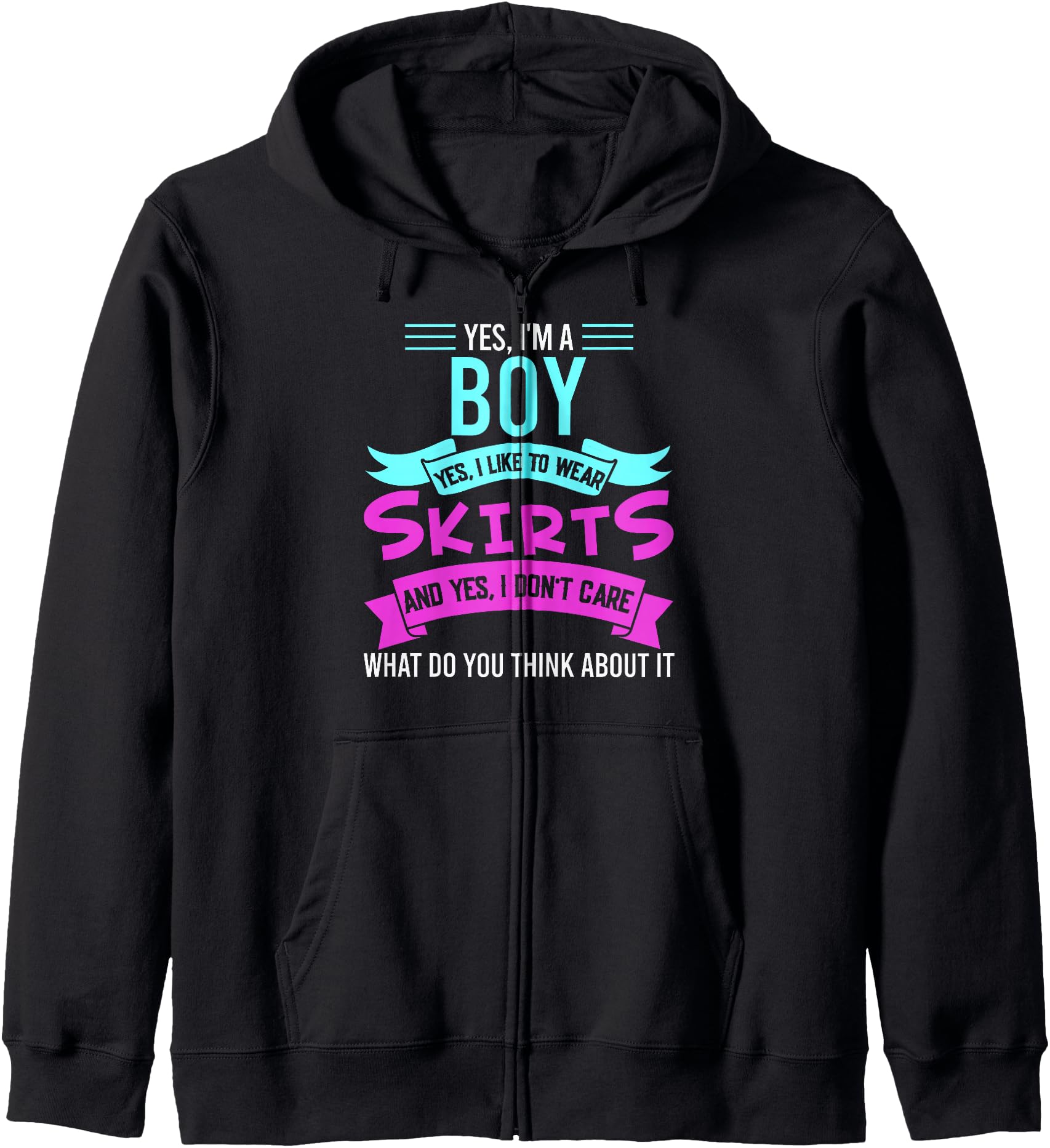 yes I'm a boy yes I like wear skirts Femboy Anime Japanese Zip Hoodie