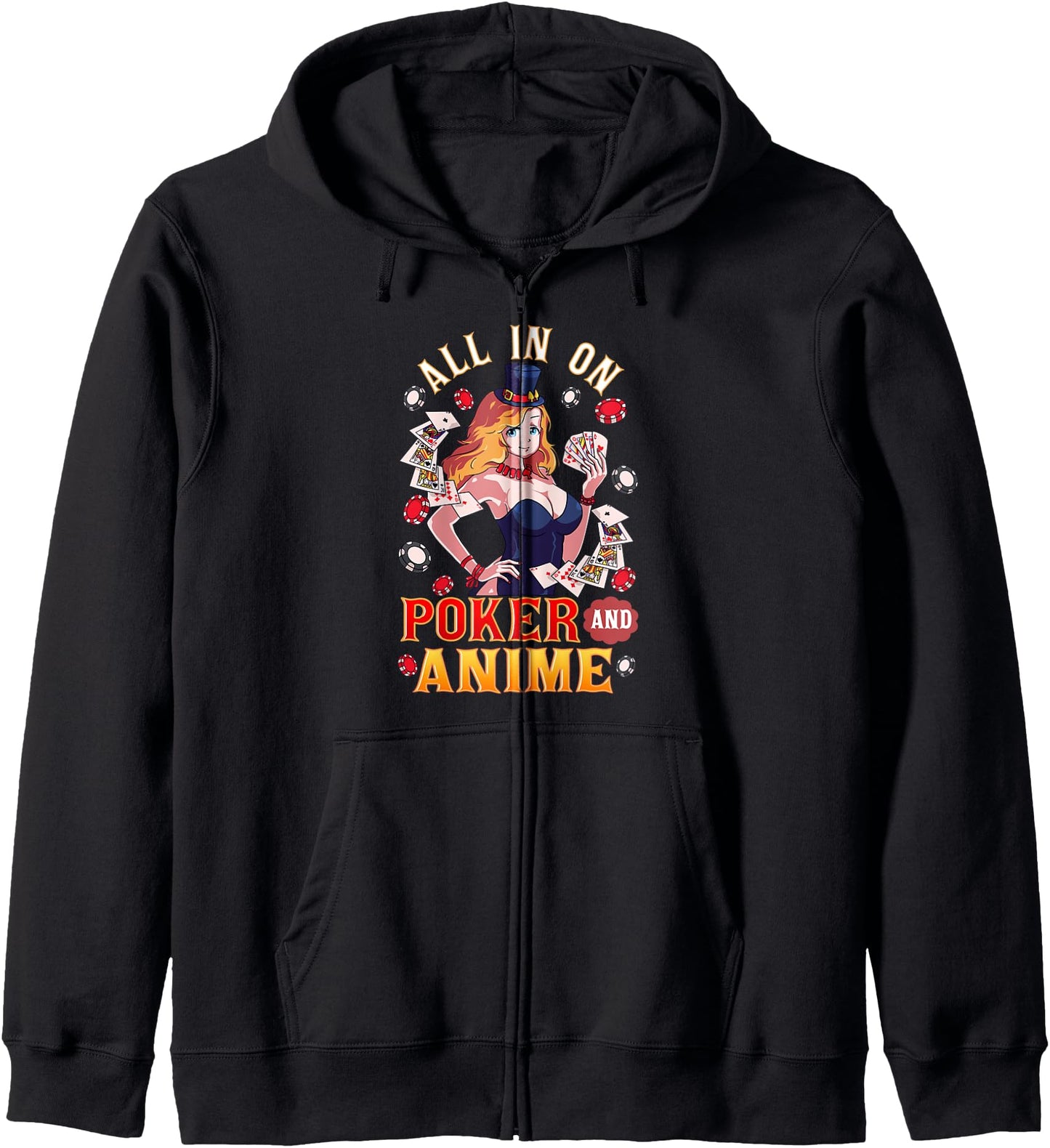All in on Poker and Anime Hoodie