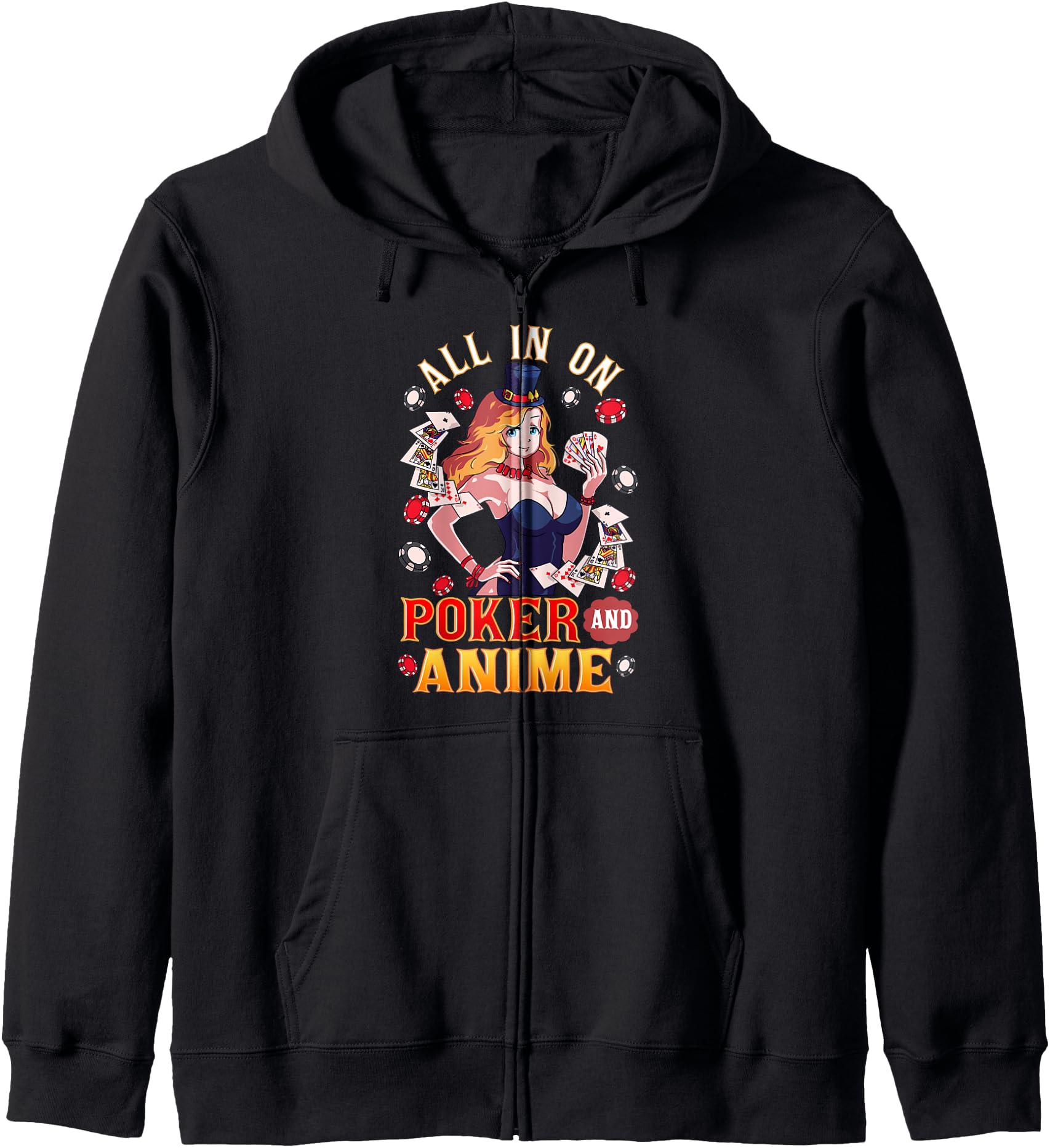 All in on Poker and Anime Hoodie
