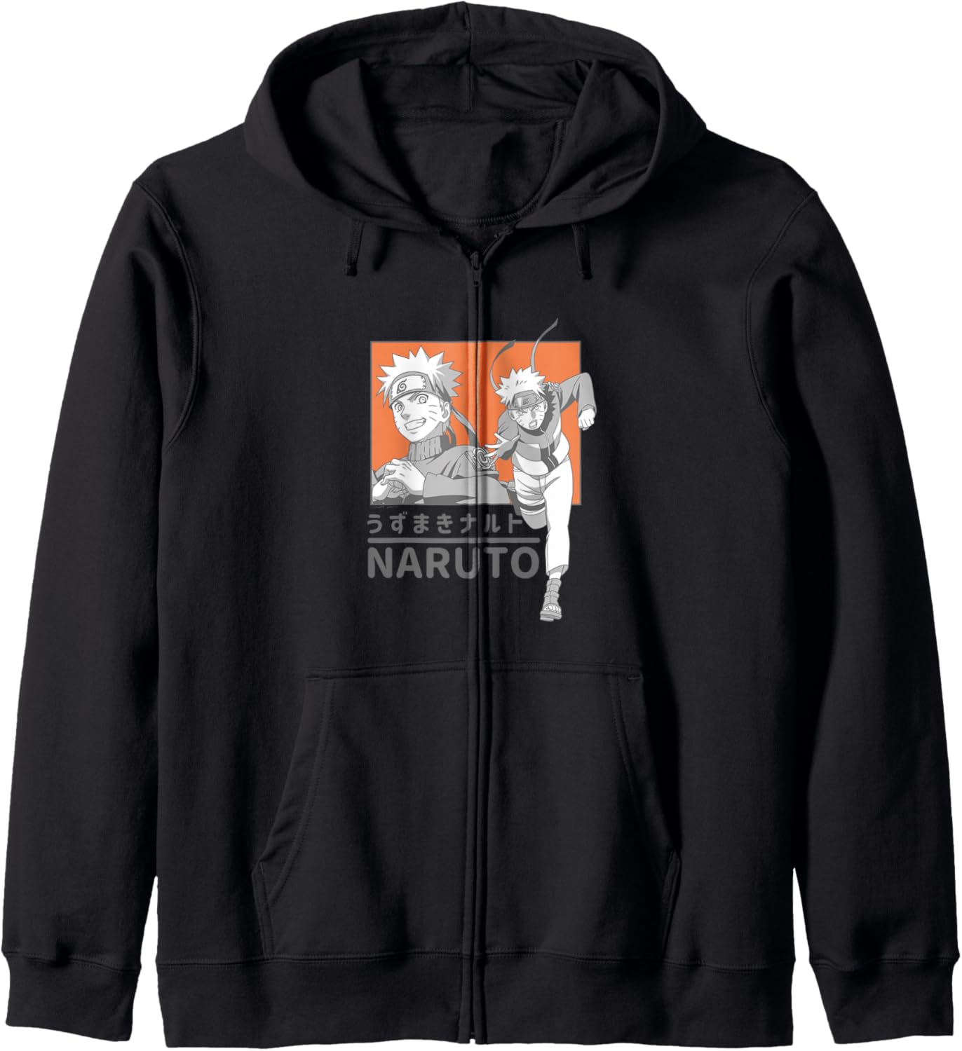 Naruto Shippuden Orange Box with Kanji Anime Hoodie