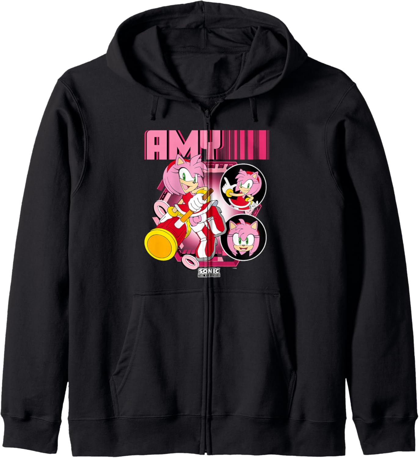 Sonic The Hedgehog Amy Rose Multi Pose Poster Zip Hoodie