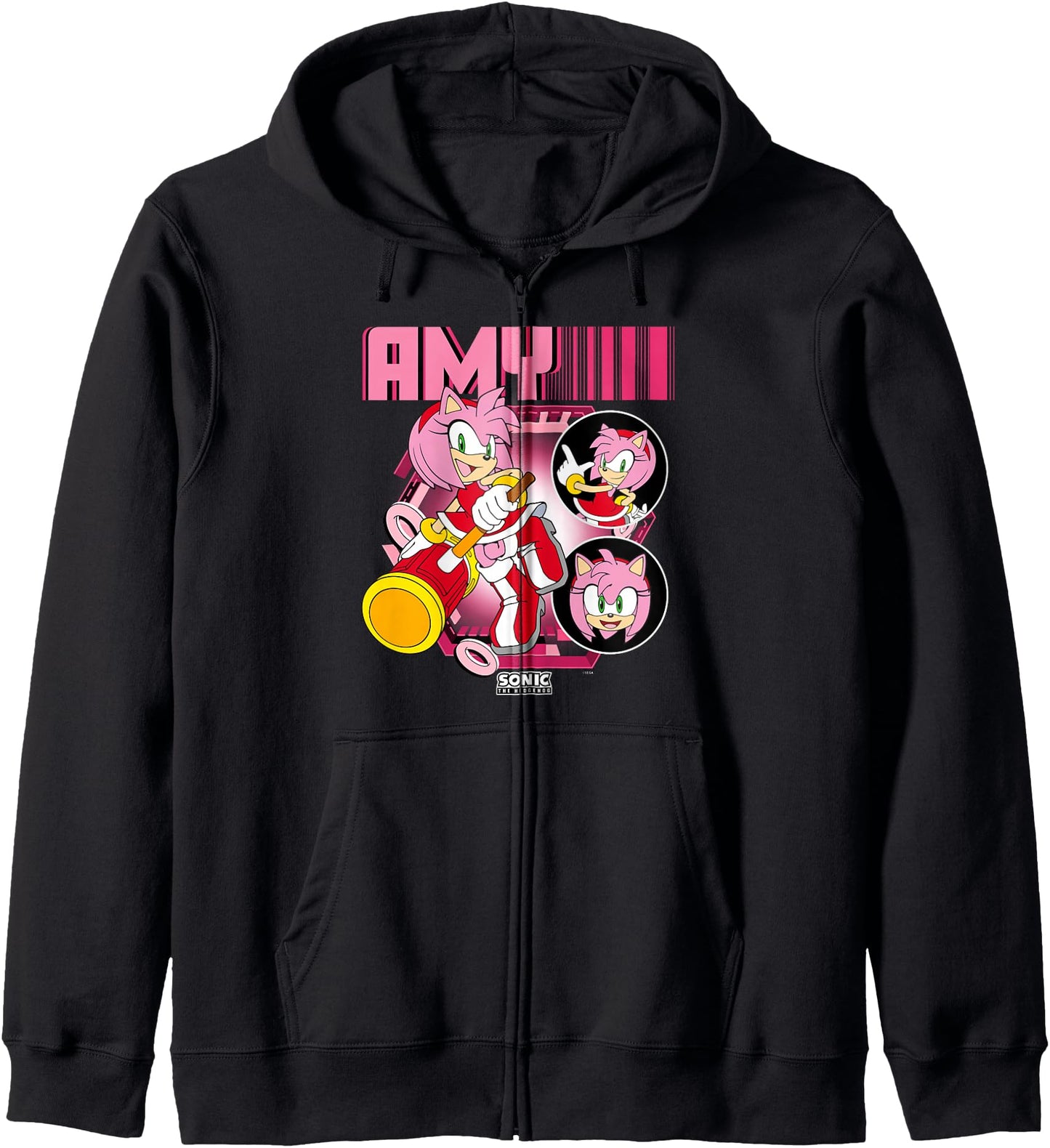 Sonic The Hedgehog Amy Rose Multi Pose Poster Zip Hoodie
