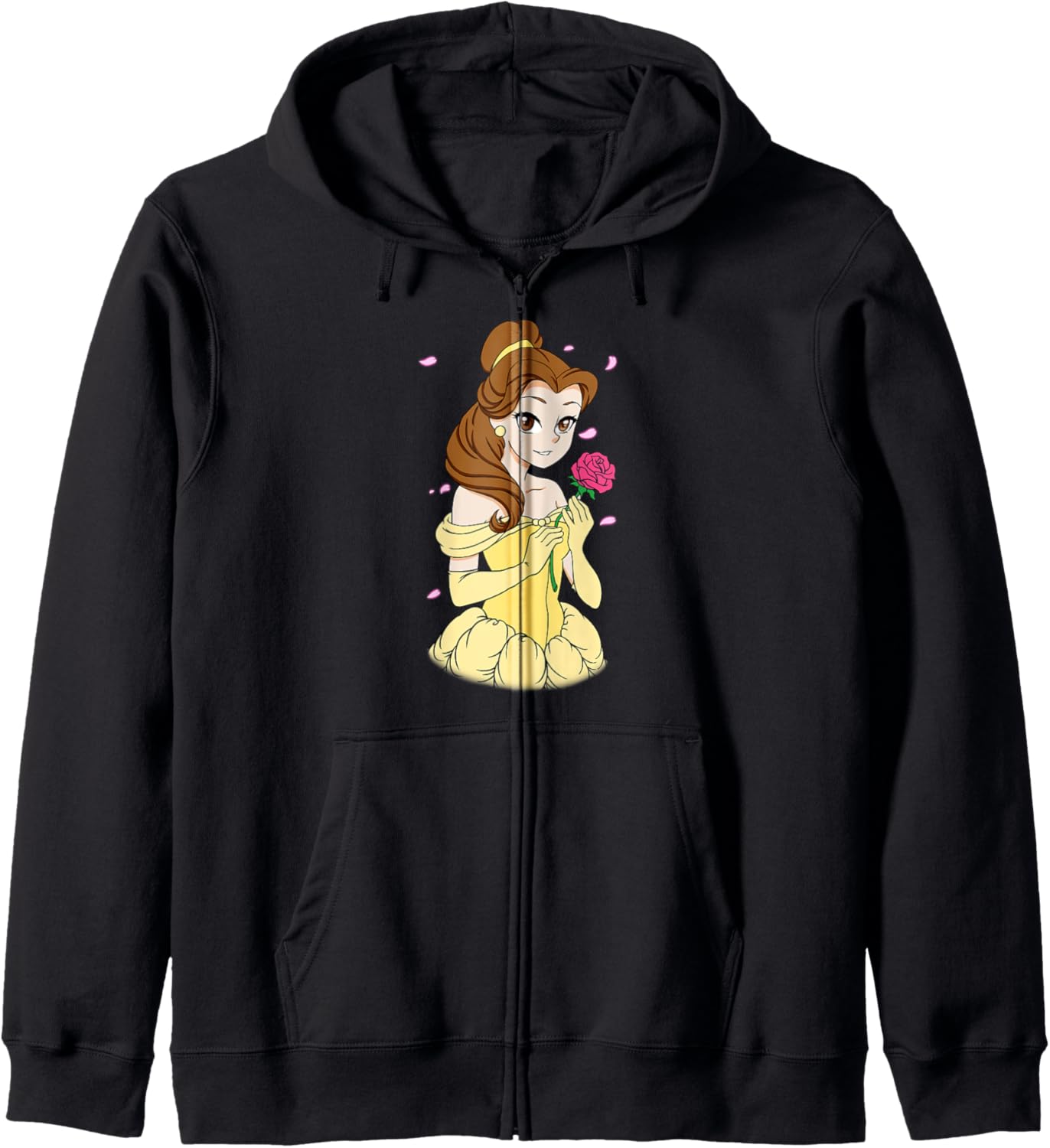 Disney Beauty And The Beast Belle Anime Style Portrait Zip Hoodie
