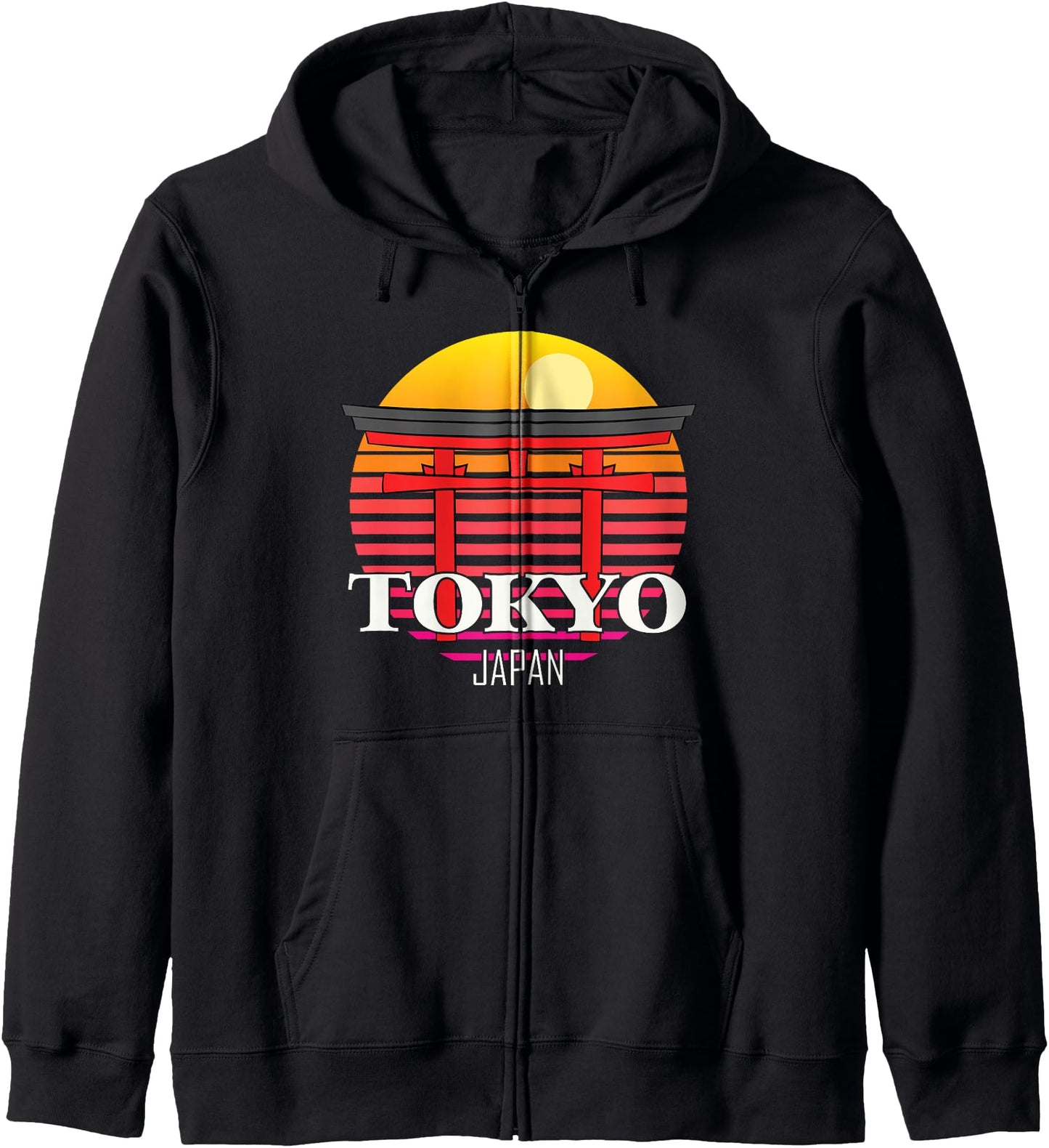 Tokyo from Japan in Asia Sunrise Temple Japanese Zip Hoodie