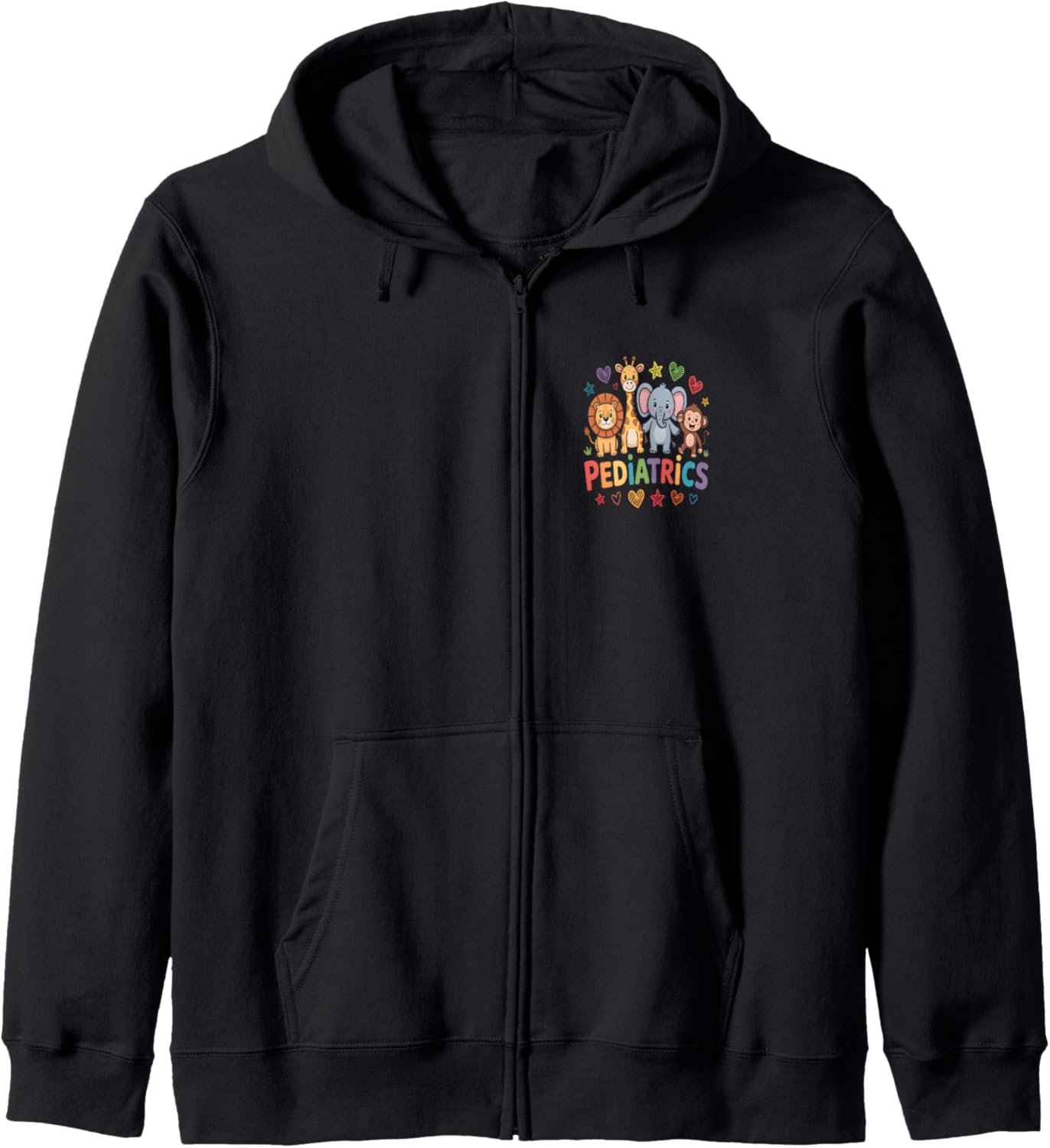 Pediatrics Jungle Animals Pediatric Nurse Doctor Zip Hoodie