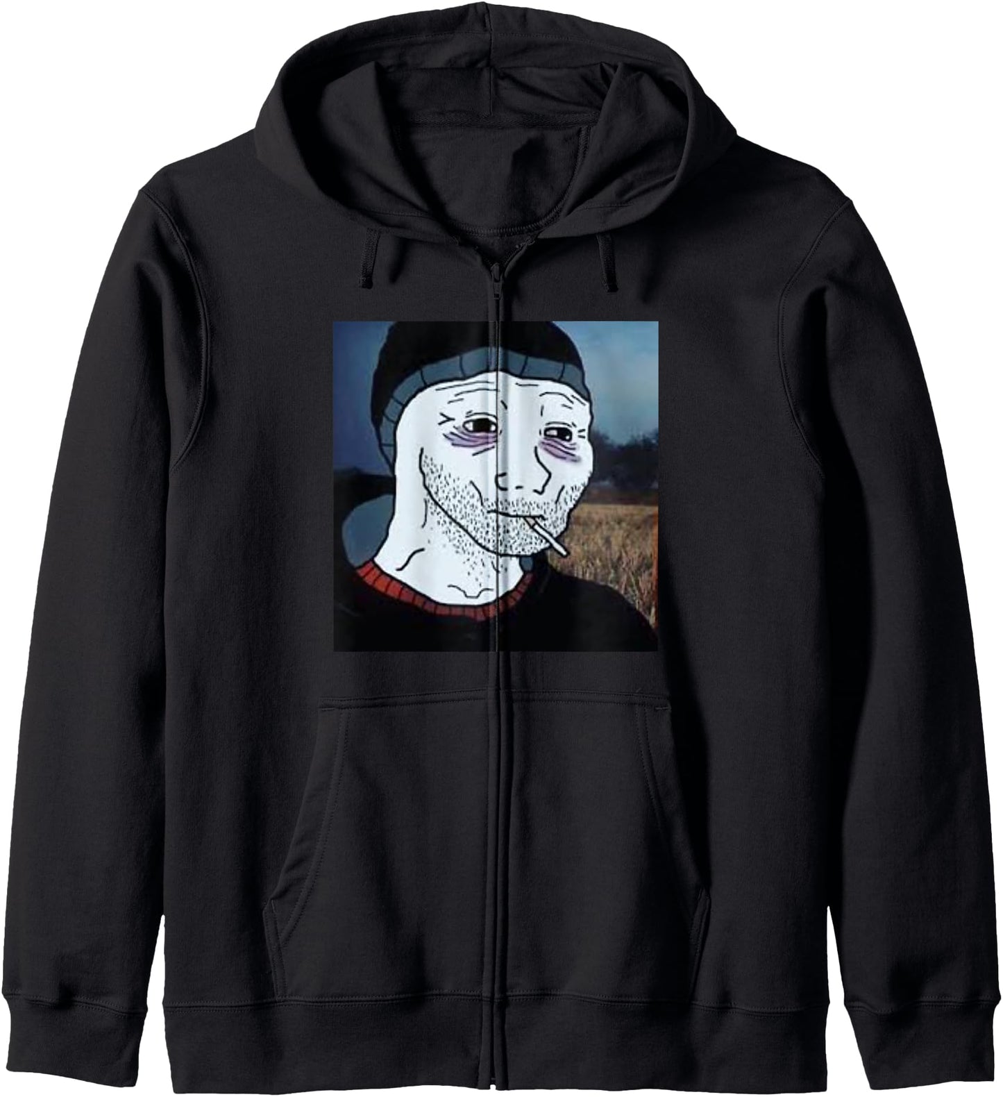 Feels Guy Wojak Meme Doomer Zip Hoodie