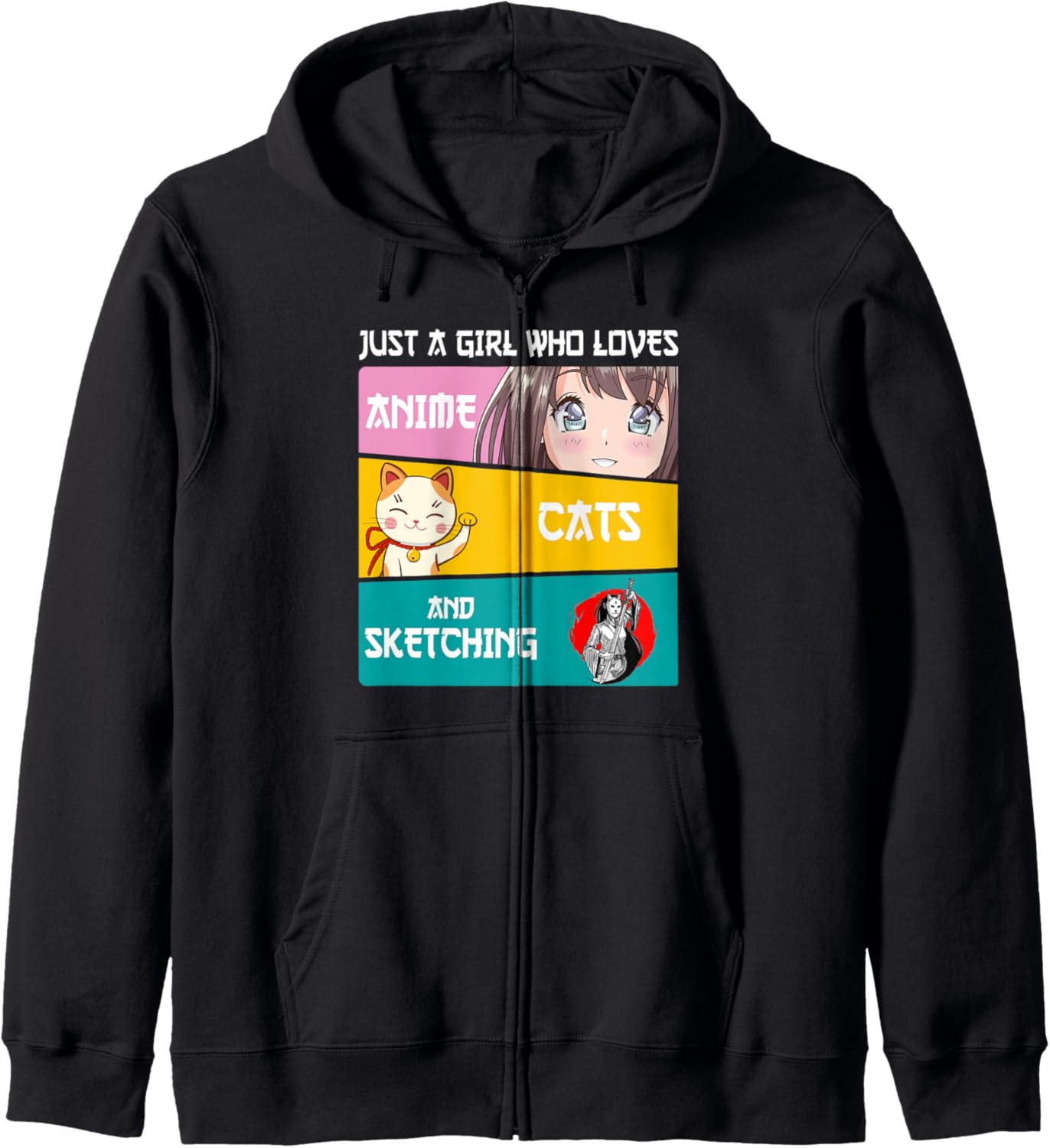 Just A Girl Who Loves Anime Cats And Sketching Kawaii Anime Hoodie