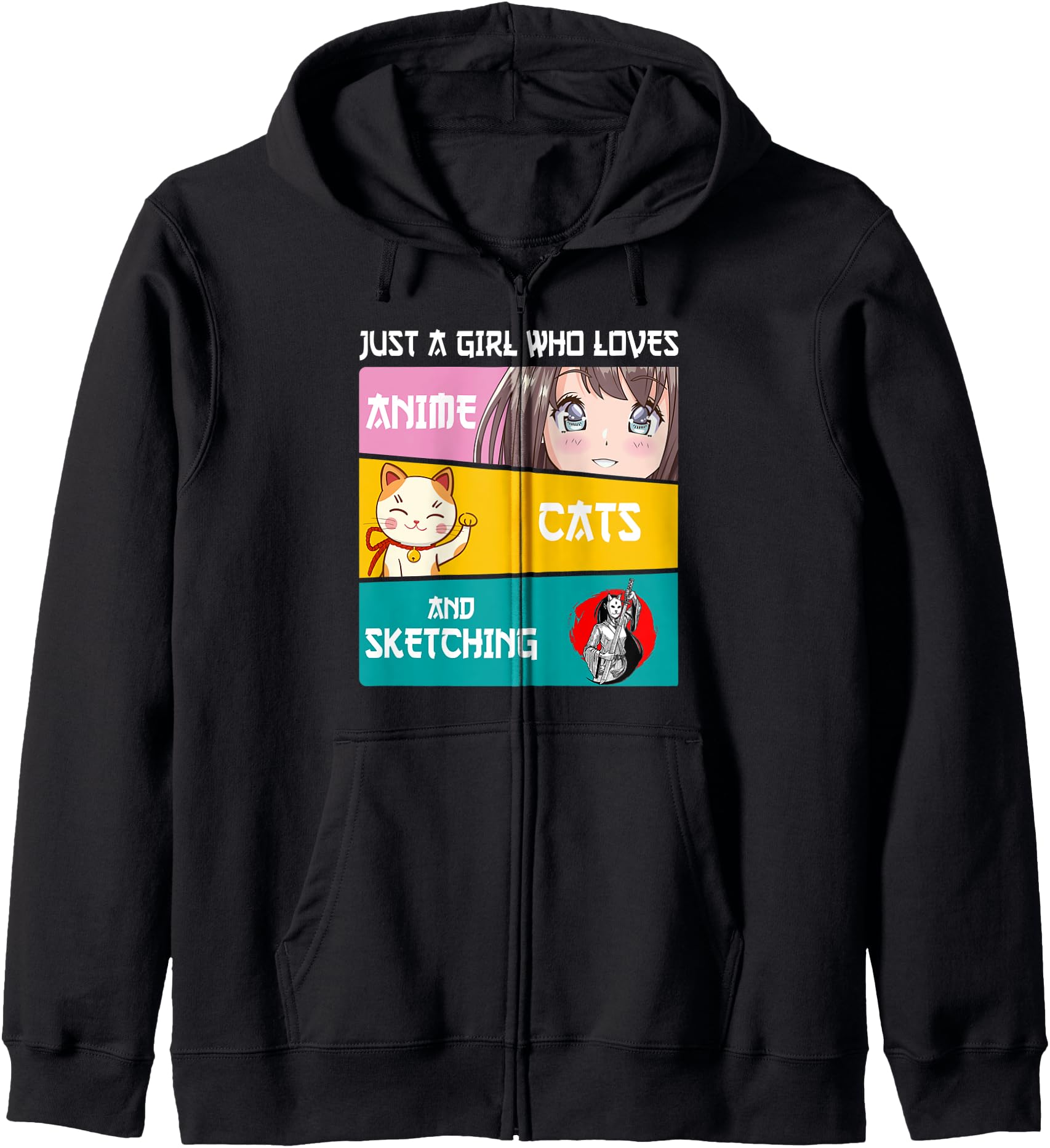 Just A Girl Who Loves Anime Cats And Sketching Kawaii Anime Hoodie