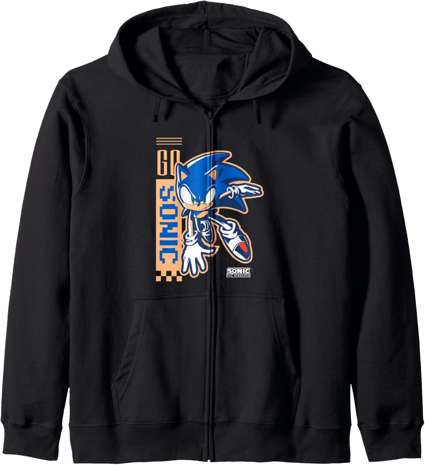 Sonic The Hedgehog Go Sonic Epic Pose Vintage Shot Zip Hoodie