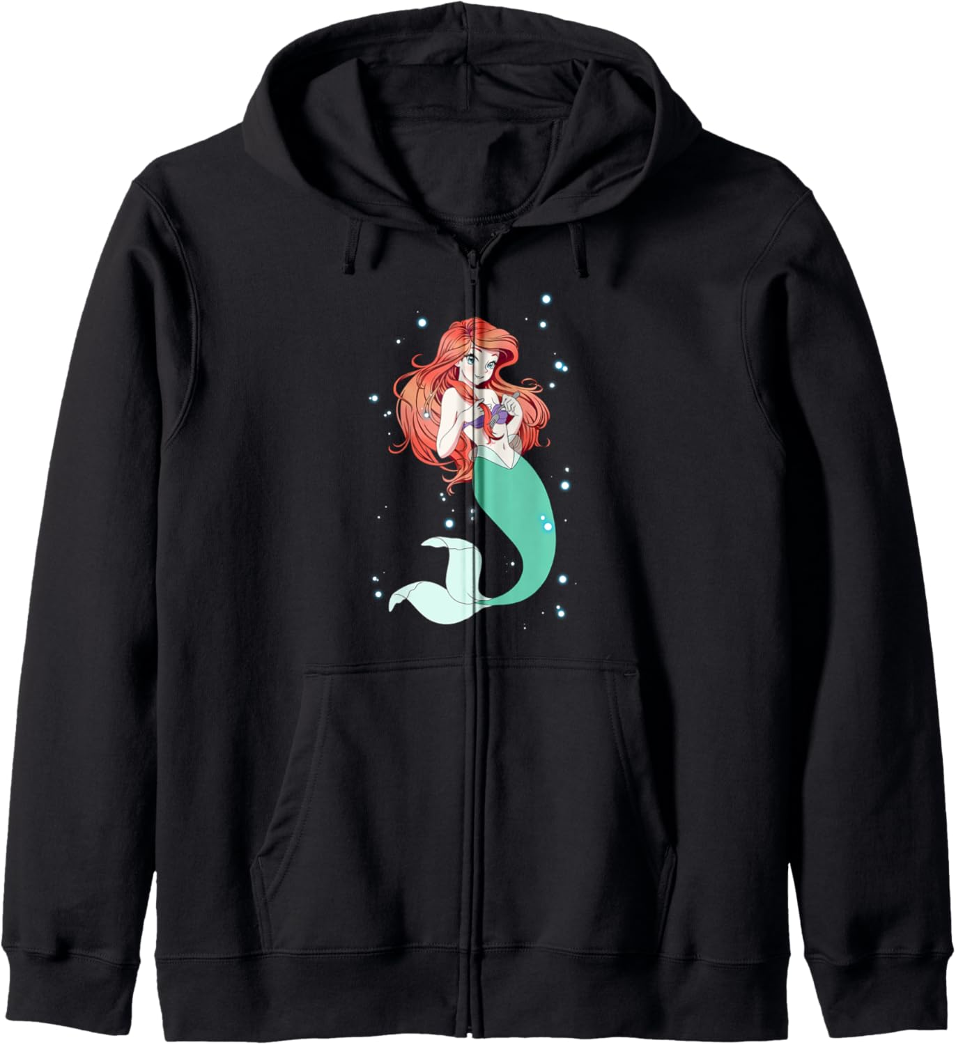 Disney The Little Mermaid Ariel Anime Style Portrait Zip Hoodie