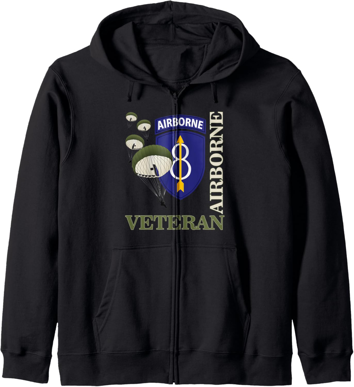 8th Airborne Division Veteran Paratrooper Veterans Day Xmas Zip Hoodie