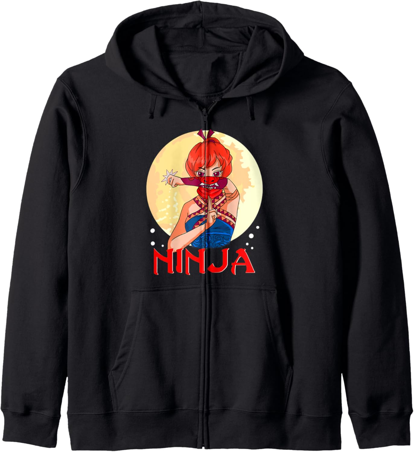 Sexy Ninja Girl Dragon Japanese Samurai Moon Asian Anime Shh Hoodie