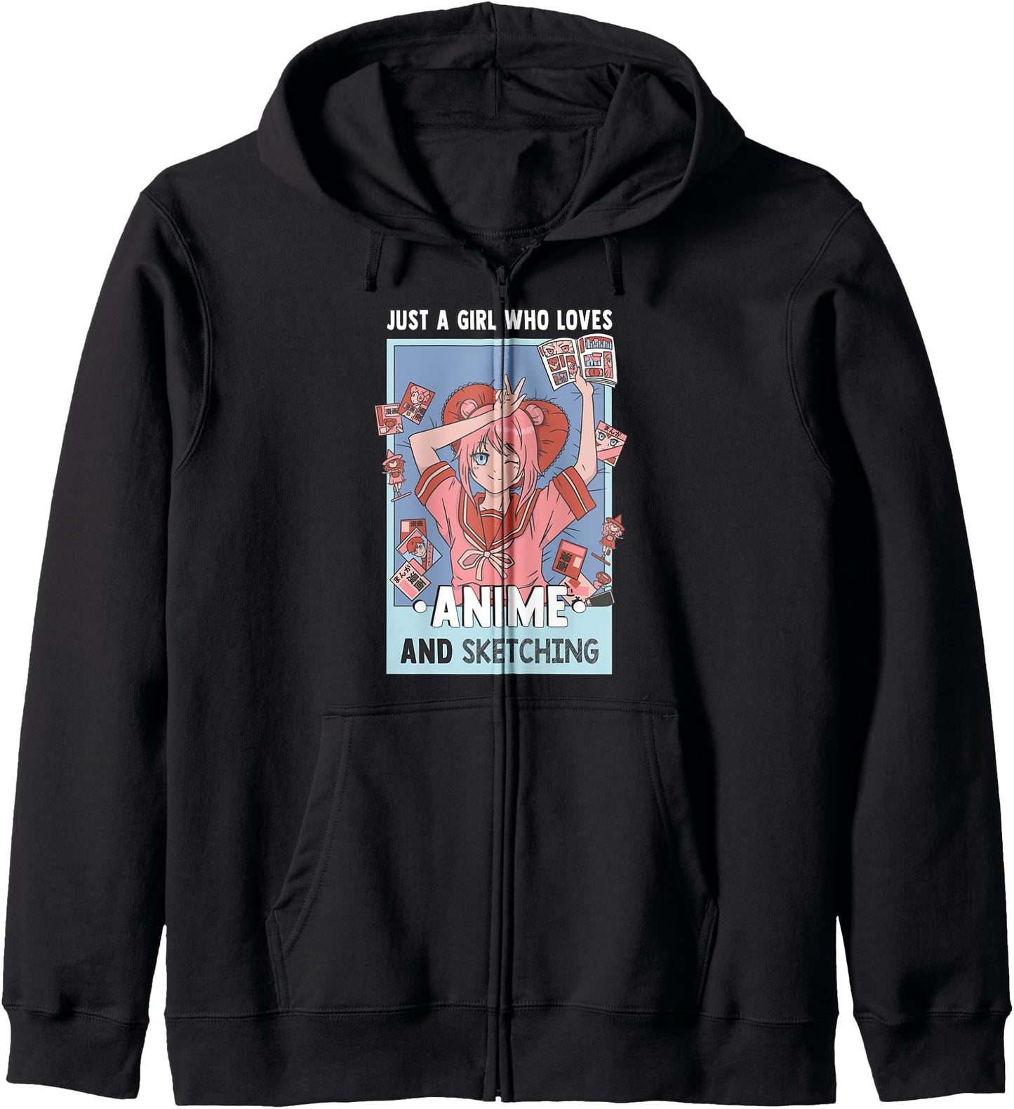 Otaku Anime Girl Just A Girl Who Loves Anime And Sketching Hoodie