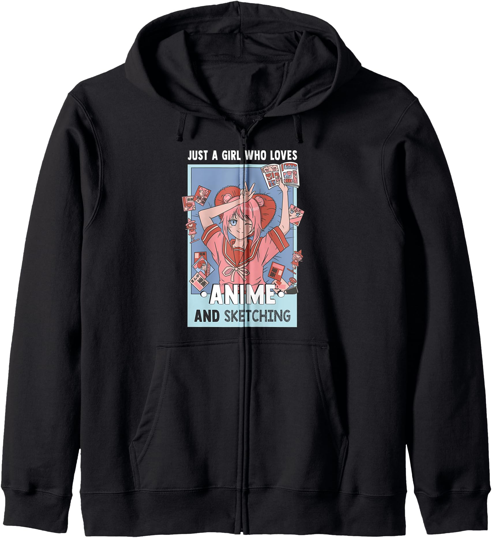 Otaku Anime Girl Just A Girl Who Loves Anime And Sketching Hoodie