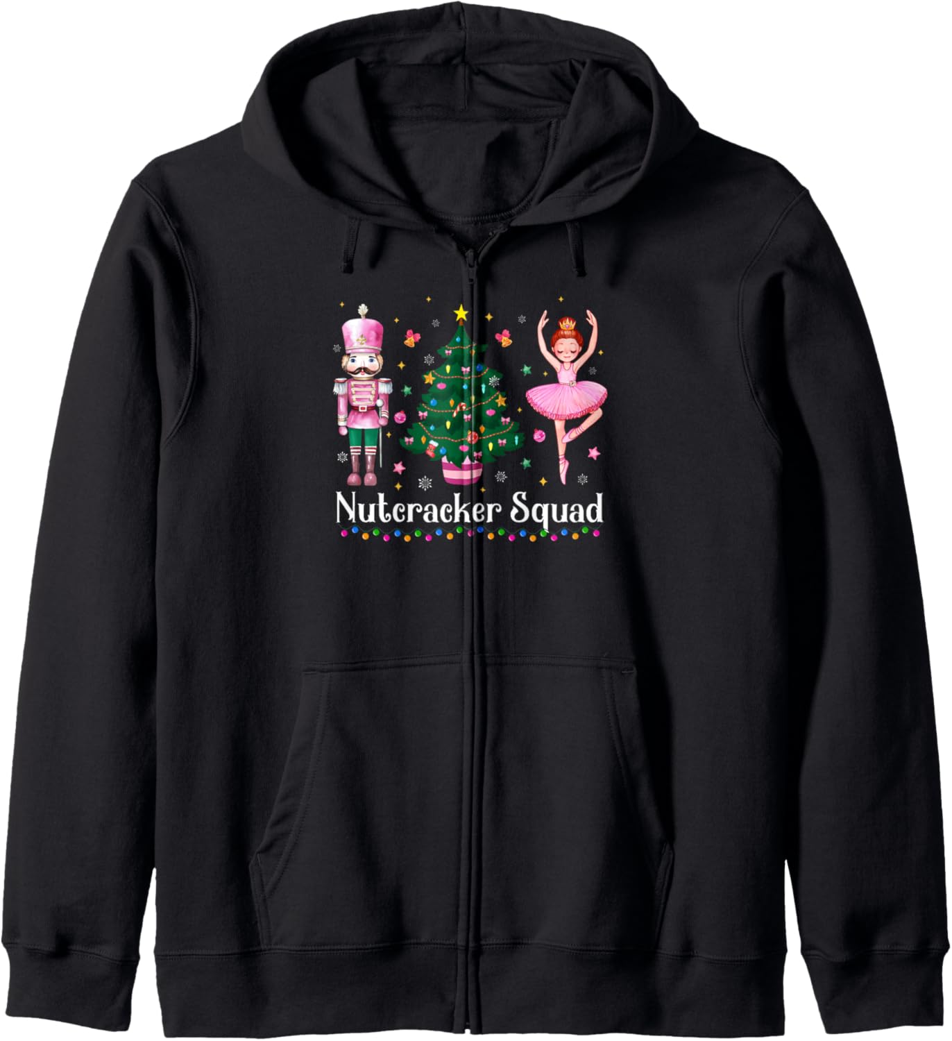Christmas Nutcracker Squad Ballet Dance Women Kids Girls Zip Hoodie